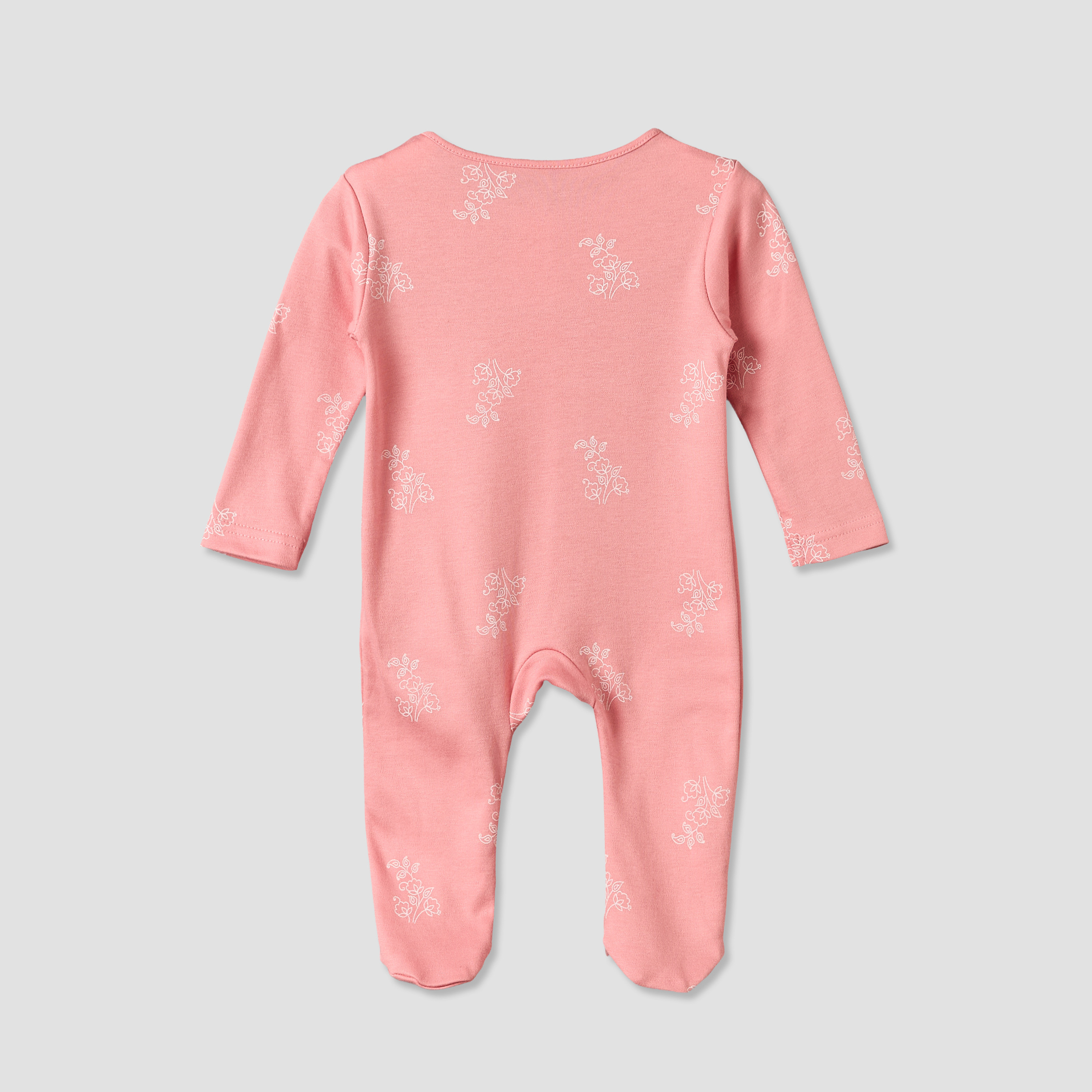 Pack of 3 Juniors Cotton Round Neck Long Sleeves Sleepsuit with Zip Closure-baby-girls-clothing-nightwear-sleepsuits-image-4