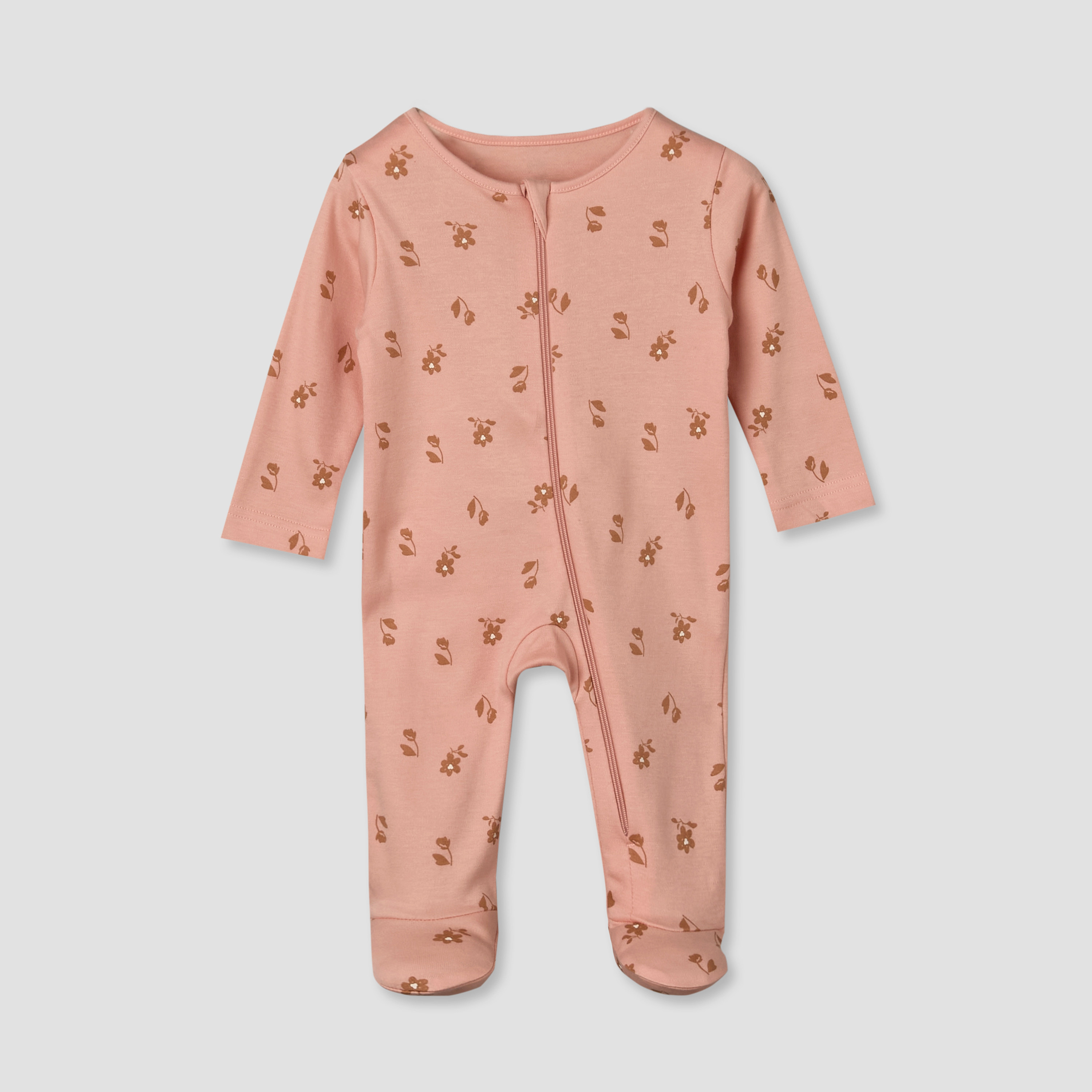 Pack of 5 Juniors Cotton Crew Neck Long Sleeves Sleepsuit with Zip Closure-baby-girls-clothing-nightwear-sleepsuits-image-6