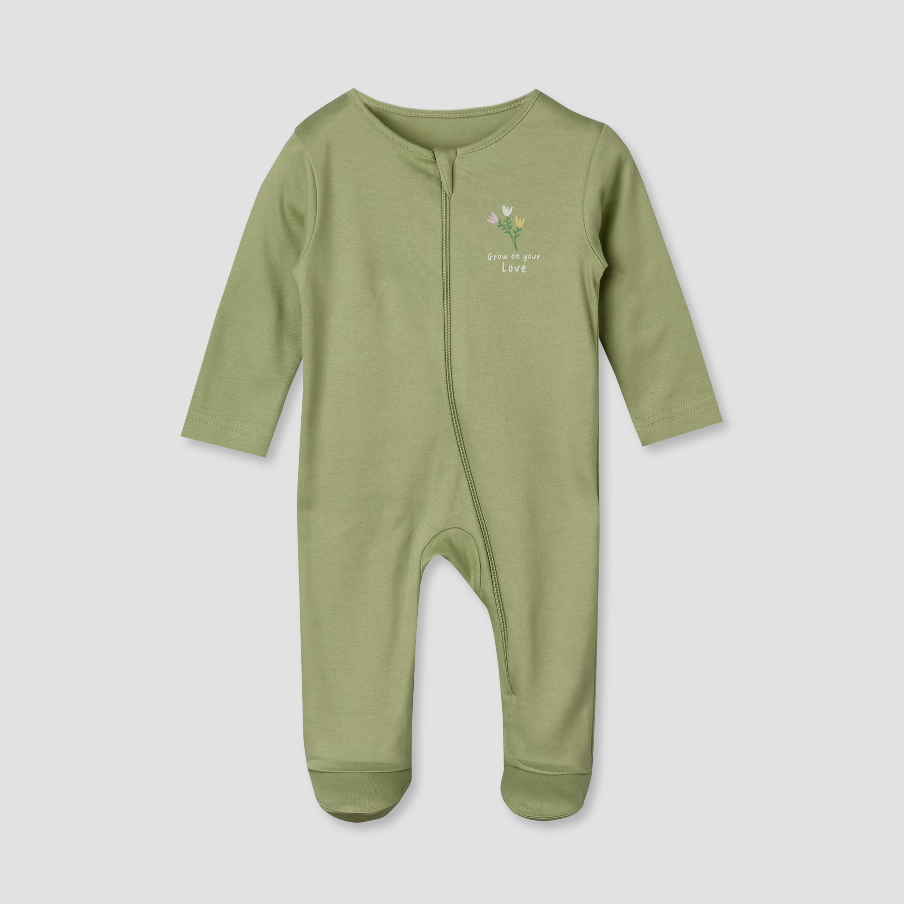 Pack of 5 Juniors Cotton Crew Neck Long Sleeves Sleepsuit with Zip Closure-baby-girls-clothing-nightwear-sleepsuits-image-7