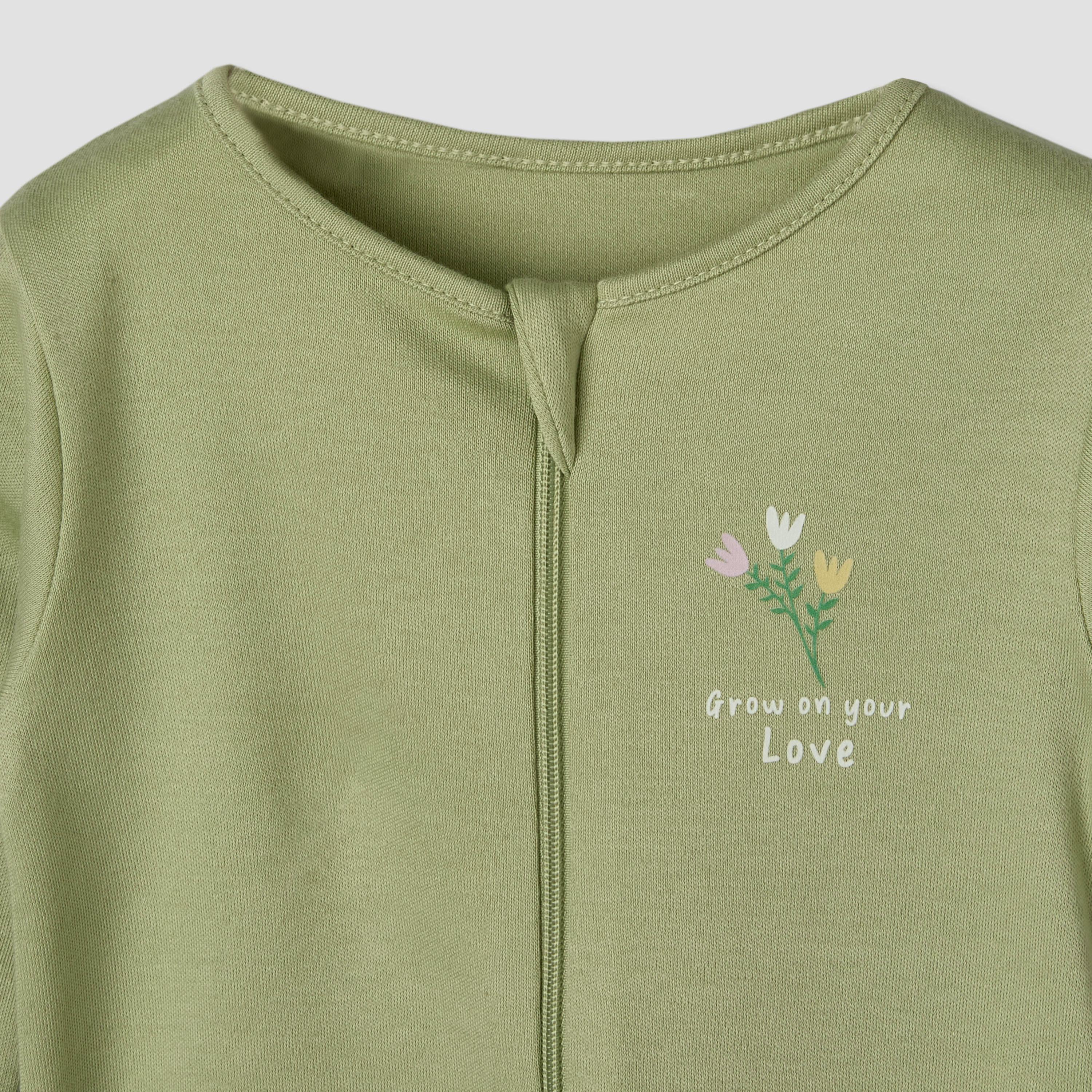 Pack of 5 Juniors Cotton Crew Neck Long Sleeves Sleepsuit with Zip Closure-baby-girls-clothing-nightwear-sleepsuits-image-8