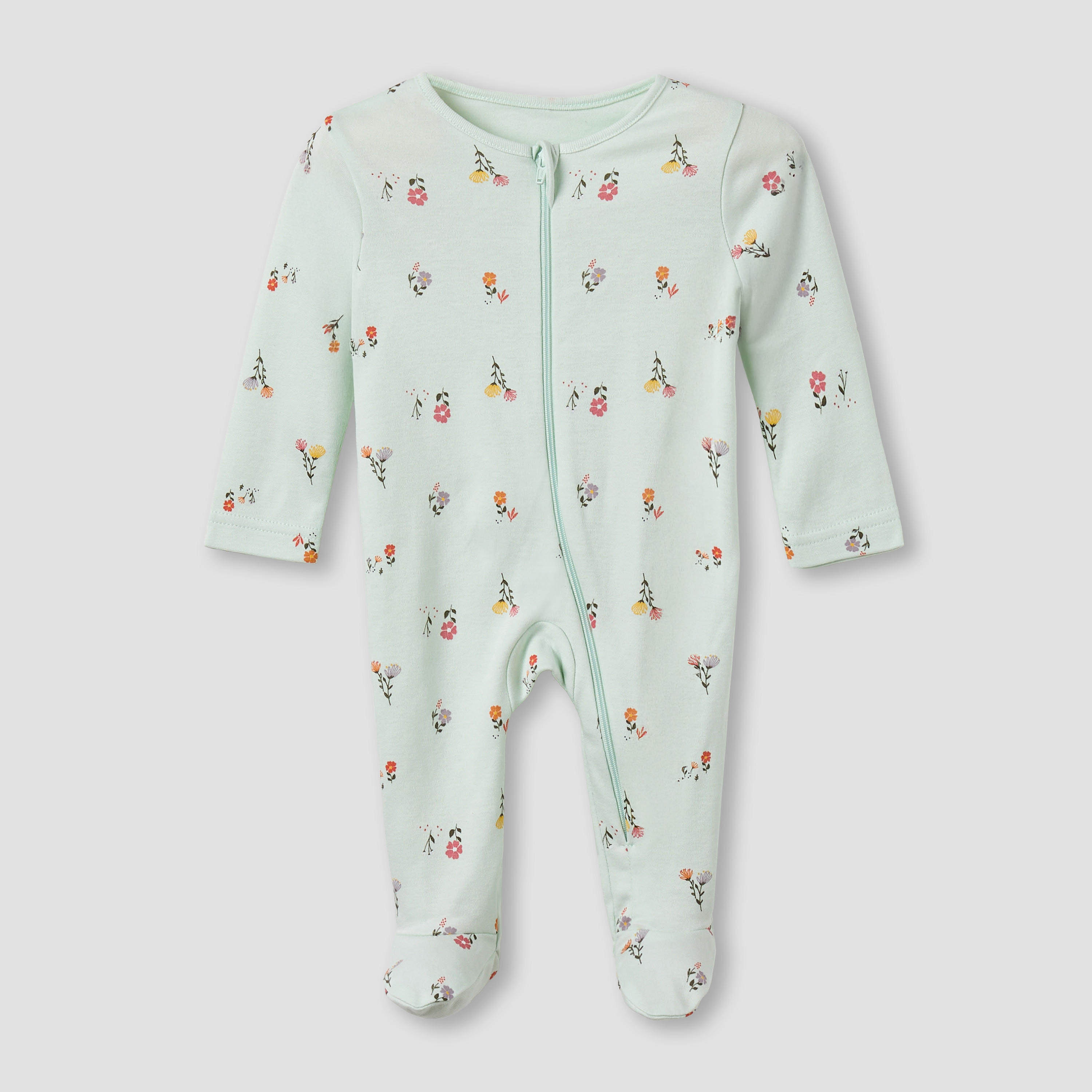 بدلات نوم قطن بطبعات مرحة وأكمام طويلة وياقة مستديرة من جونيورز - عبوة 5 قطع-baby-girls-clothing-nightwear-sleepsuits-image-6