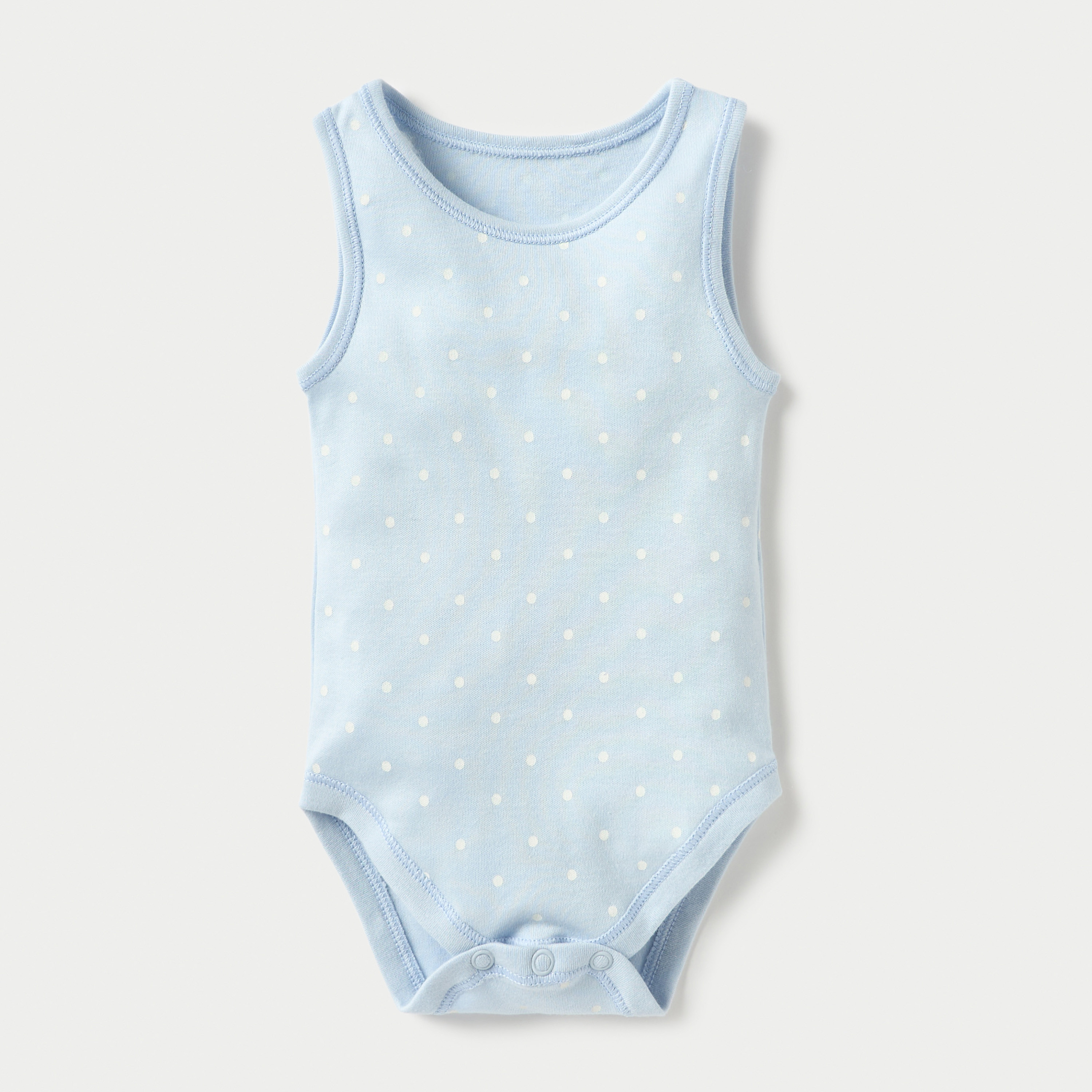 Juniors Polka Dot Print Sleeveless Bodysuit with Button Closure - Set of 5-baby-girls-clothing-bodysuits-image-2