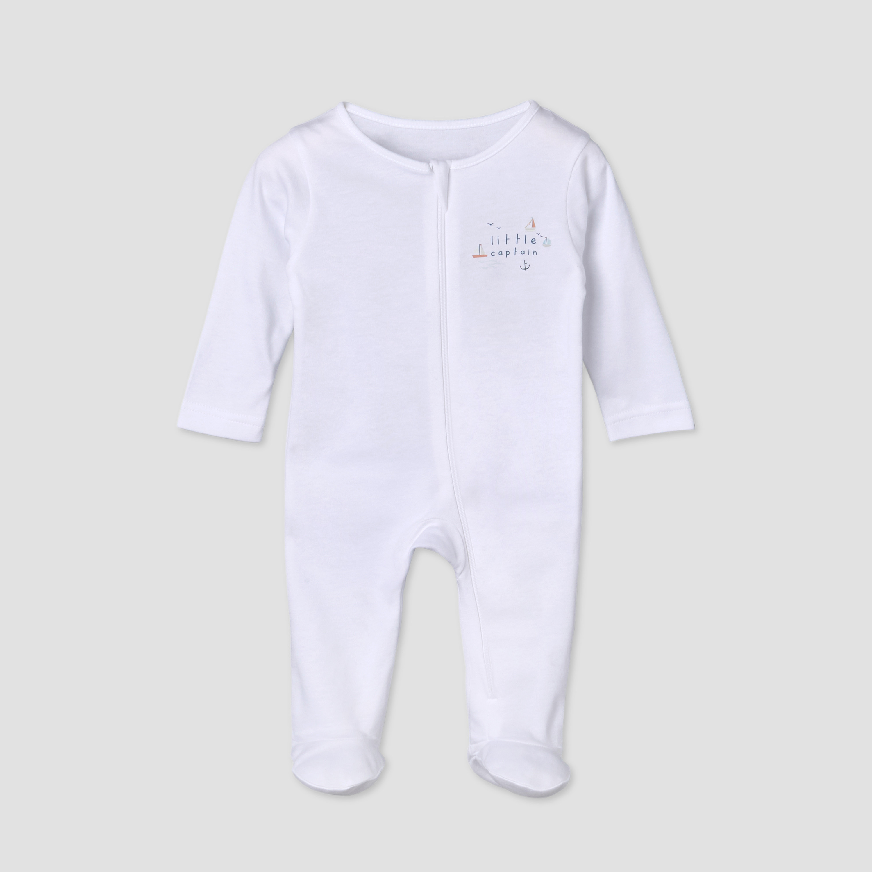 Pack of 5 Juniors Cotton Round Neck Long Sleeves Sleepsuit with Zip Closure-baby-boys-clothing-nightwear-sleepsuits-image-4