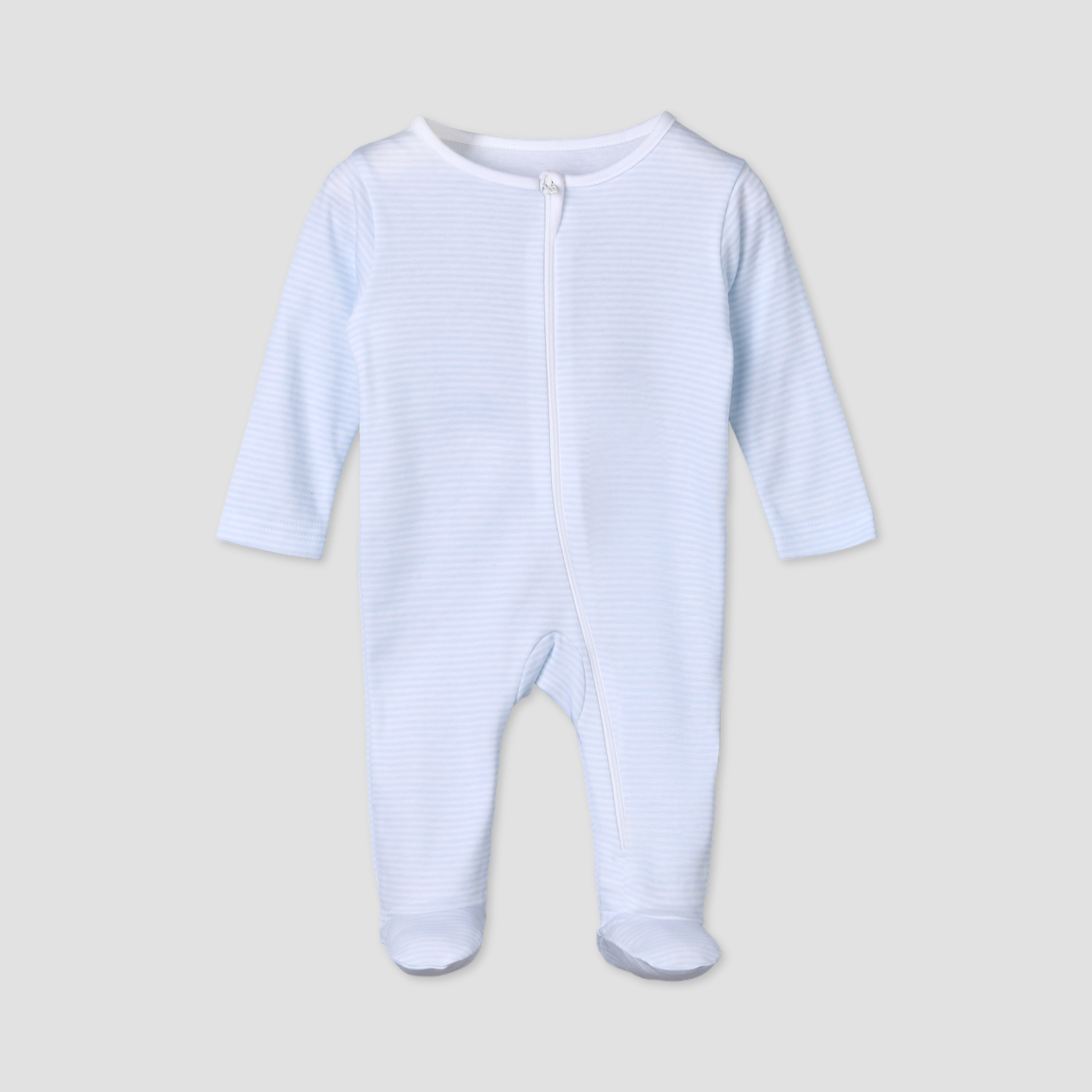 Pack of 5 Juniors Cotton Round Neck Long Sleeves Sleepsuit with Zip Closure-baby-boys-clothing-nightwear-sleepsuits-image-7