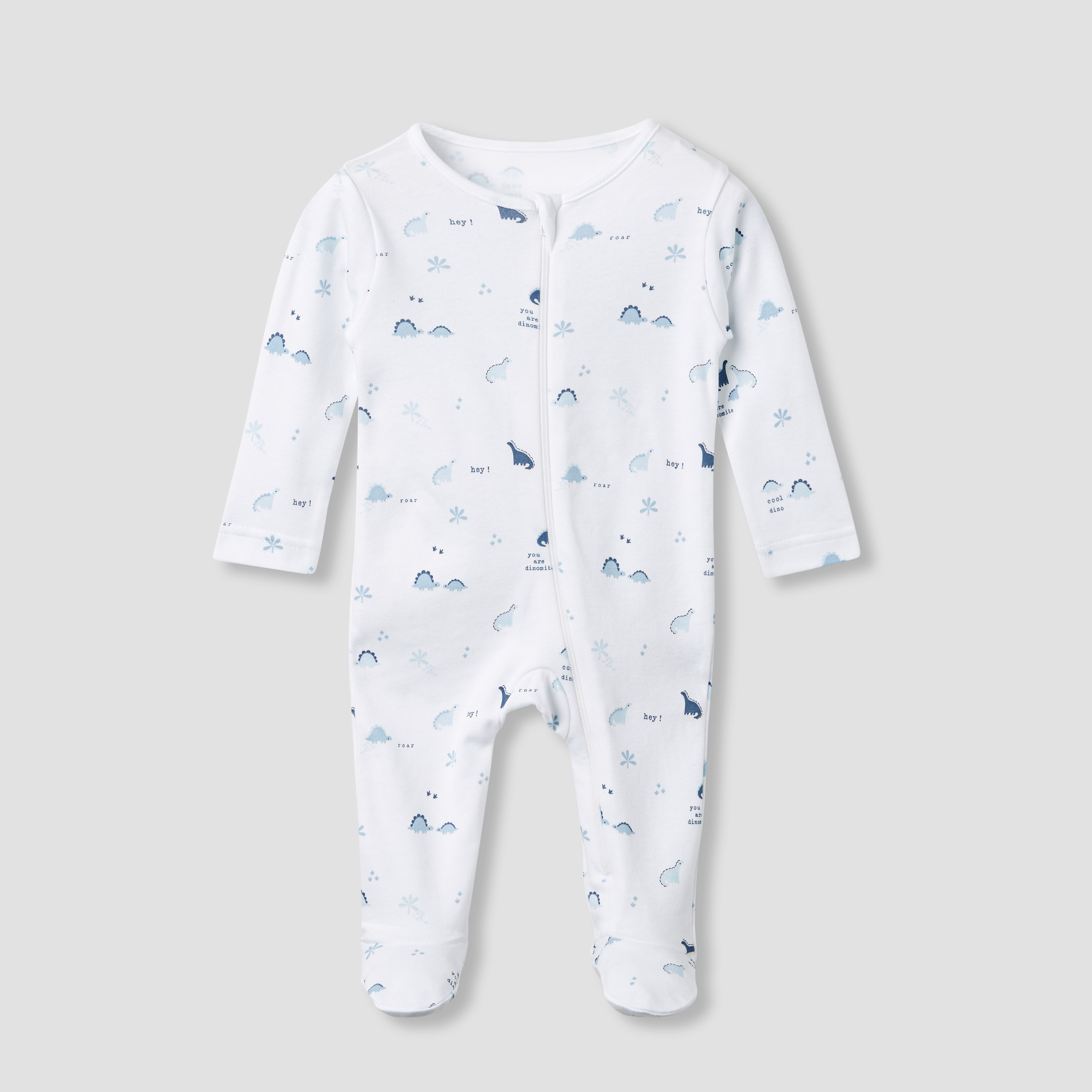 بدلة نوم بأكمام طويلة وطبعات ديناصور من جونيورز - طقم من 3 قطع-baby-boys-clothing-nightwear-sleepsuits-image-2