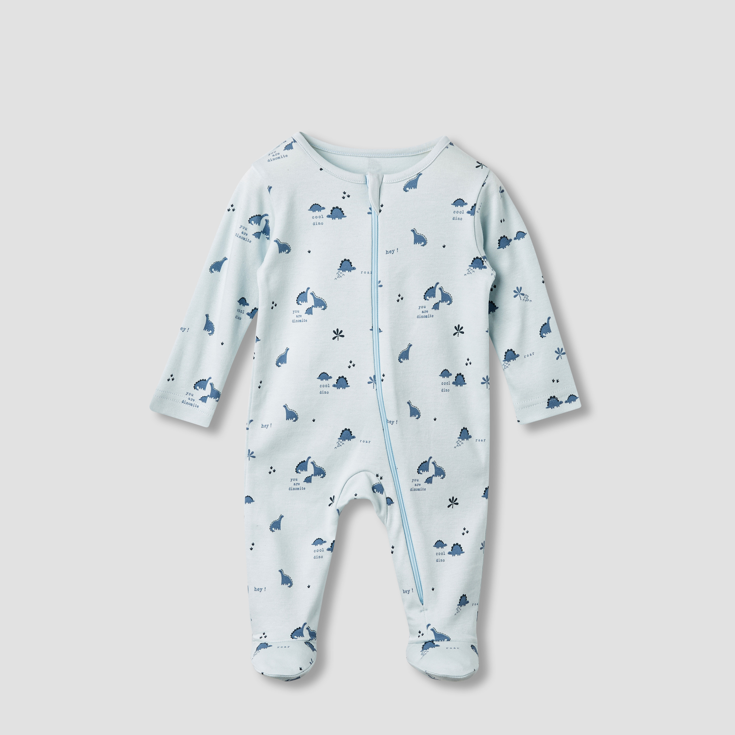 بدلة نوم بأكمام طويلة وطبعات ديناصور من جونيورز - طقم من 3 قطع-baby-boys-clothing-nightwear-sleepsuits-image-4