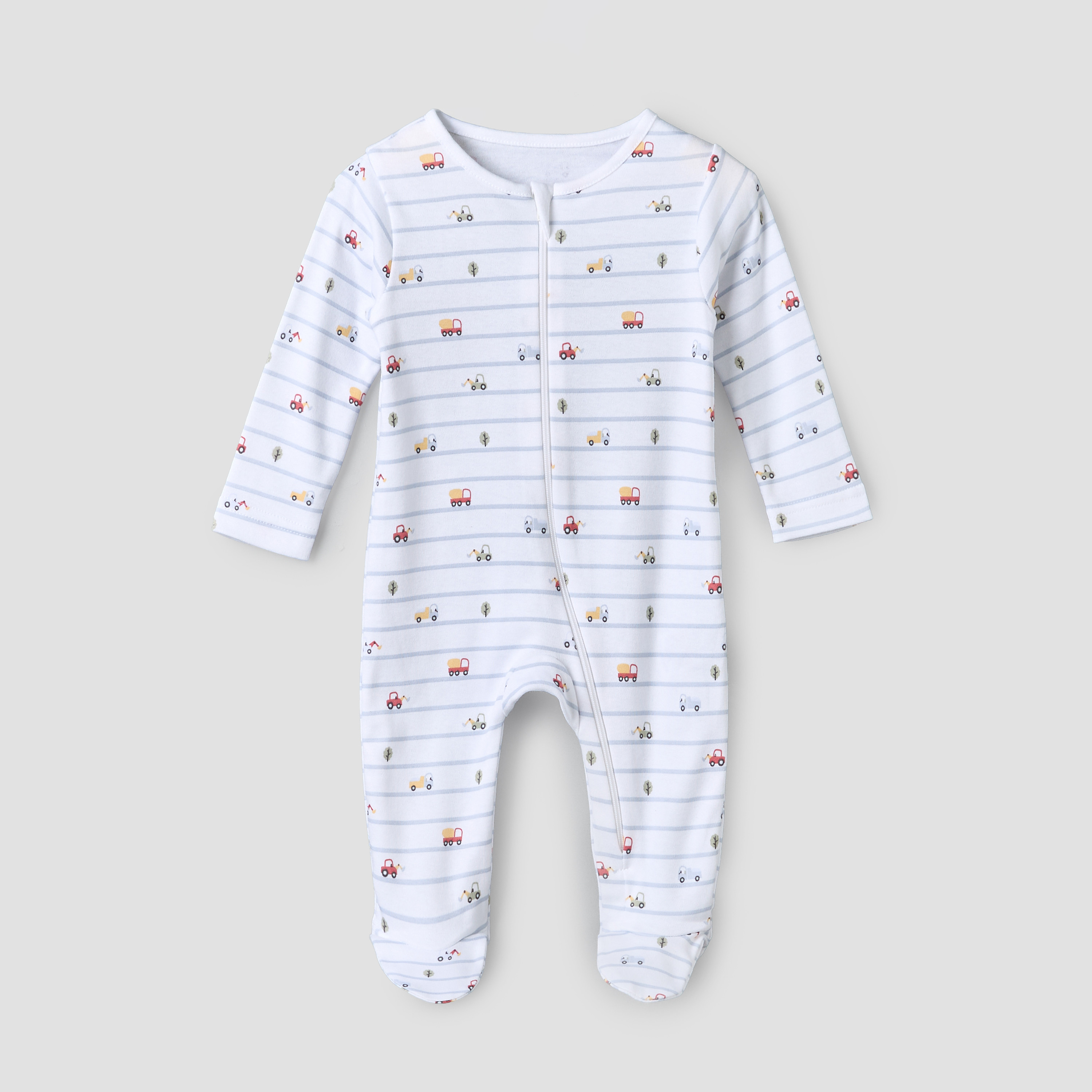 بدلات نوم قطن بياقة ضيقة وسحاب إغلاق وأكمام طويلة من جونيورز - عبوة 3 قطع-baby-boys-clothing-nightwear-sleepsuits-image-5