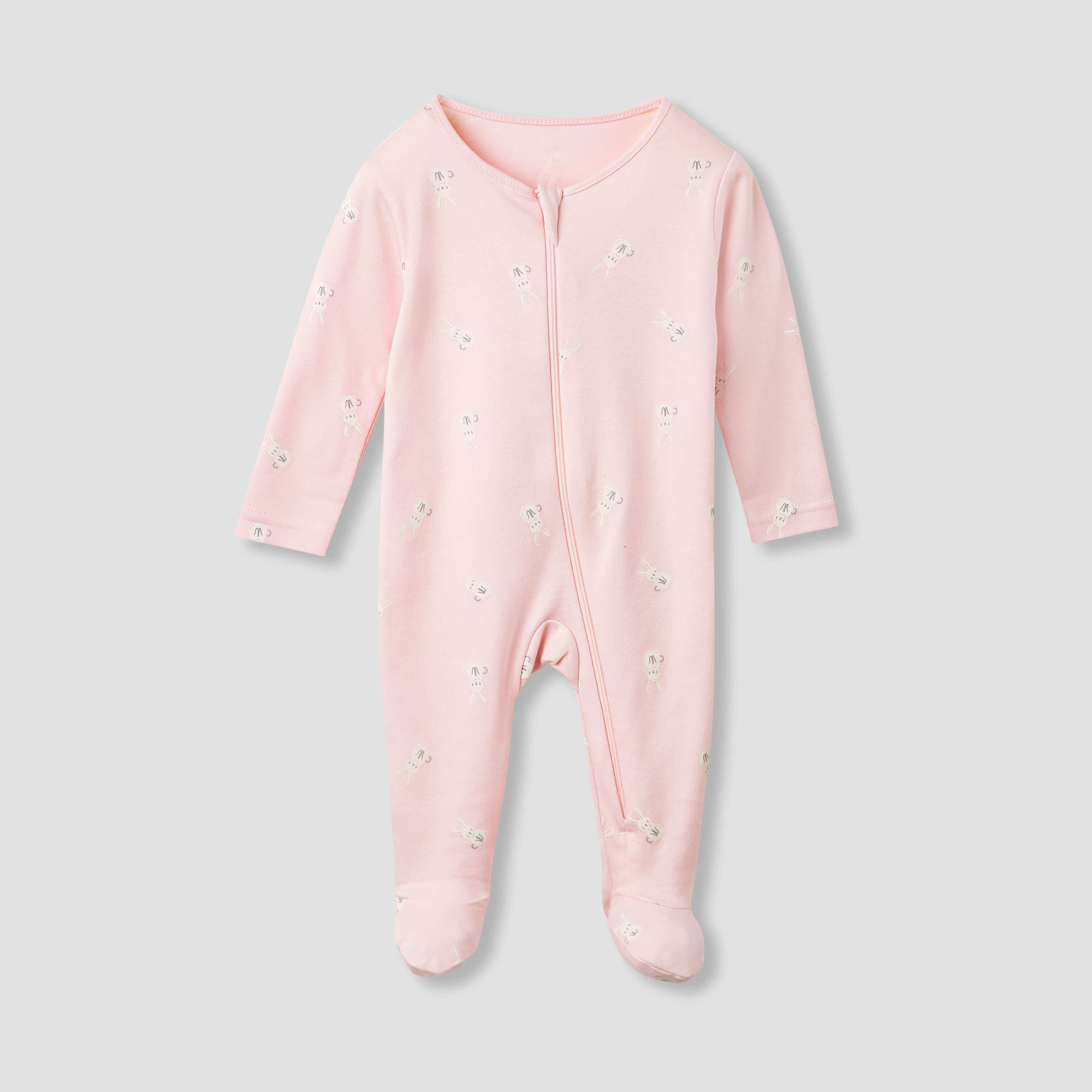 Juniors Printed Sleepsuit with Long Sleeves - Set of 5-baby-girls-clothing-nightwear-sleepsuits-image-2