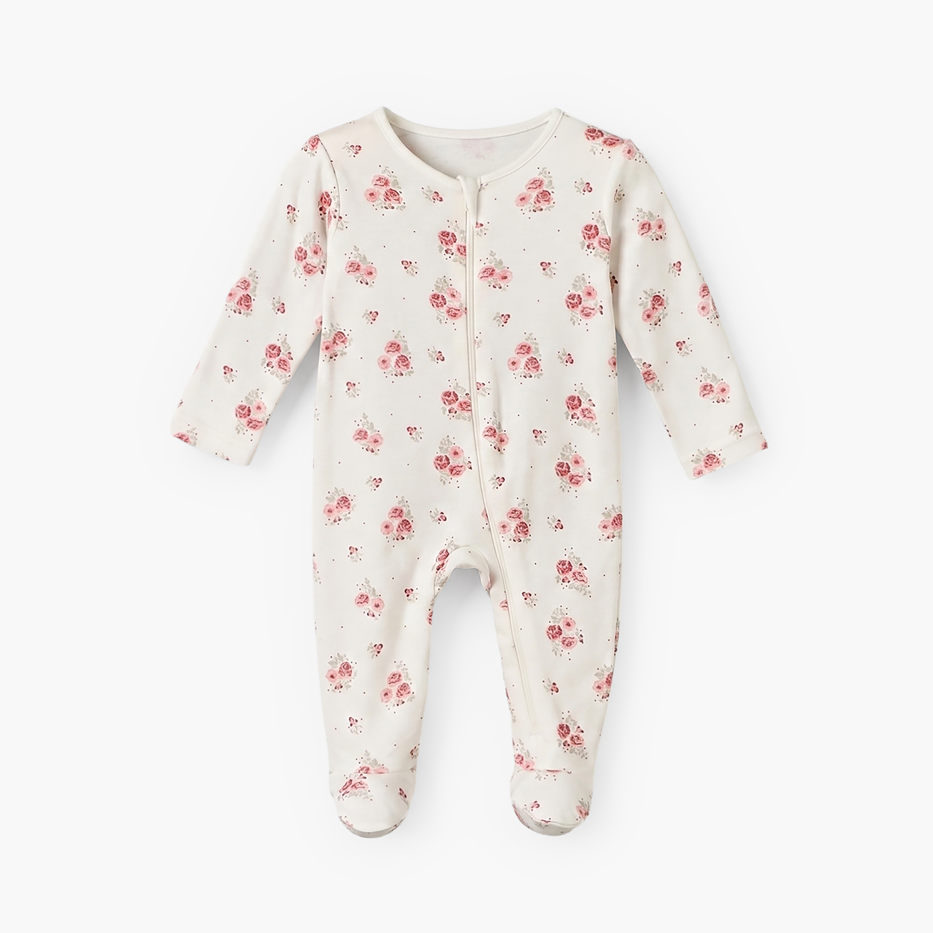 طقم بدلة نوم قطن برقبة مستديرة وأكمام طويلة وسحاب إغلاق 5 قطع من جونيورز-baby-girls-clothing-nightwear-sleepsuits-image-6