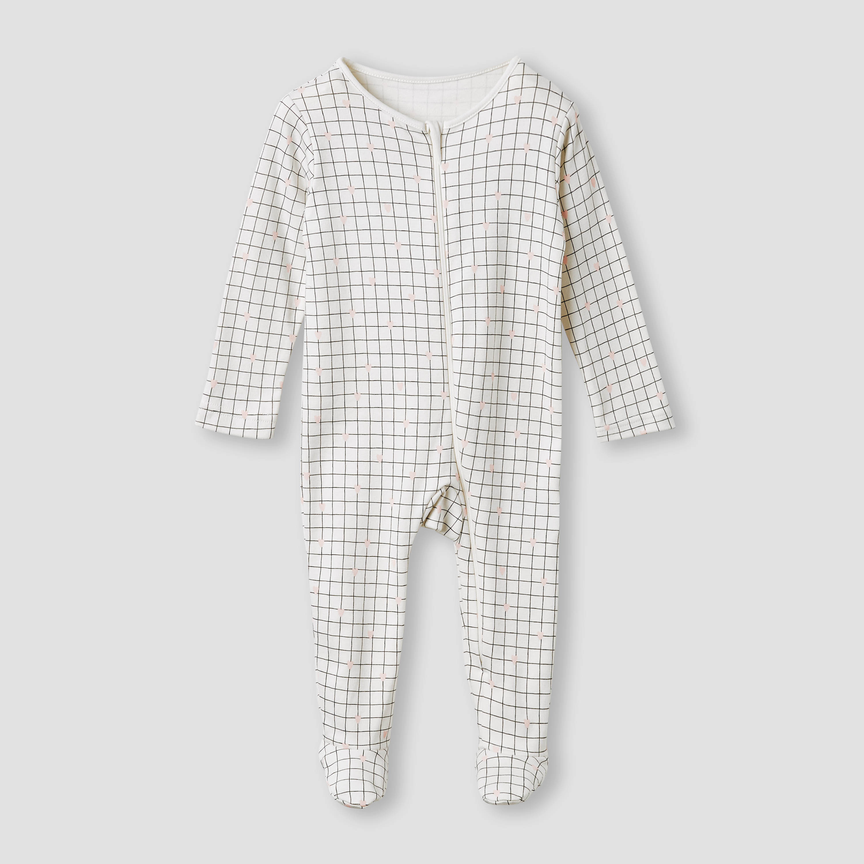 طقم بدلة نوم بطبعات وأكمام طويلة وسحّاب إغلاق من جونيورز - 5 قطع-baby-girls-clothing-nightwear-sleepsuits-image-2