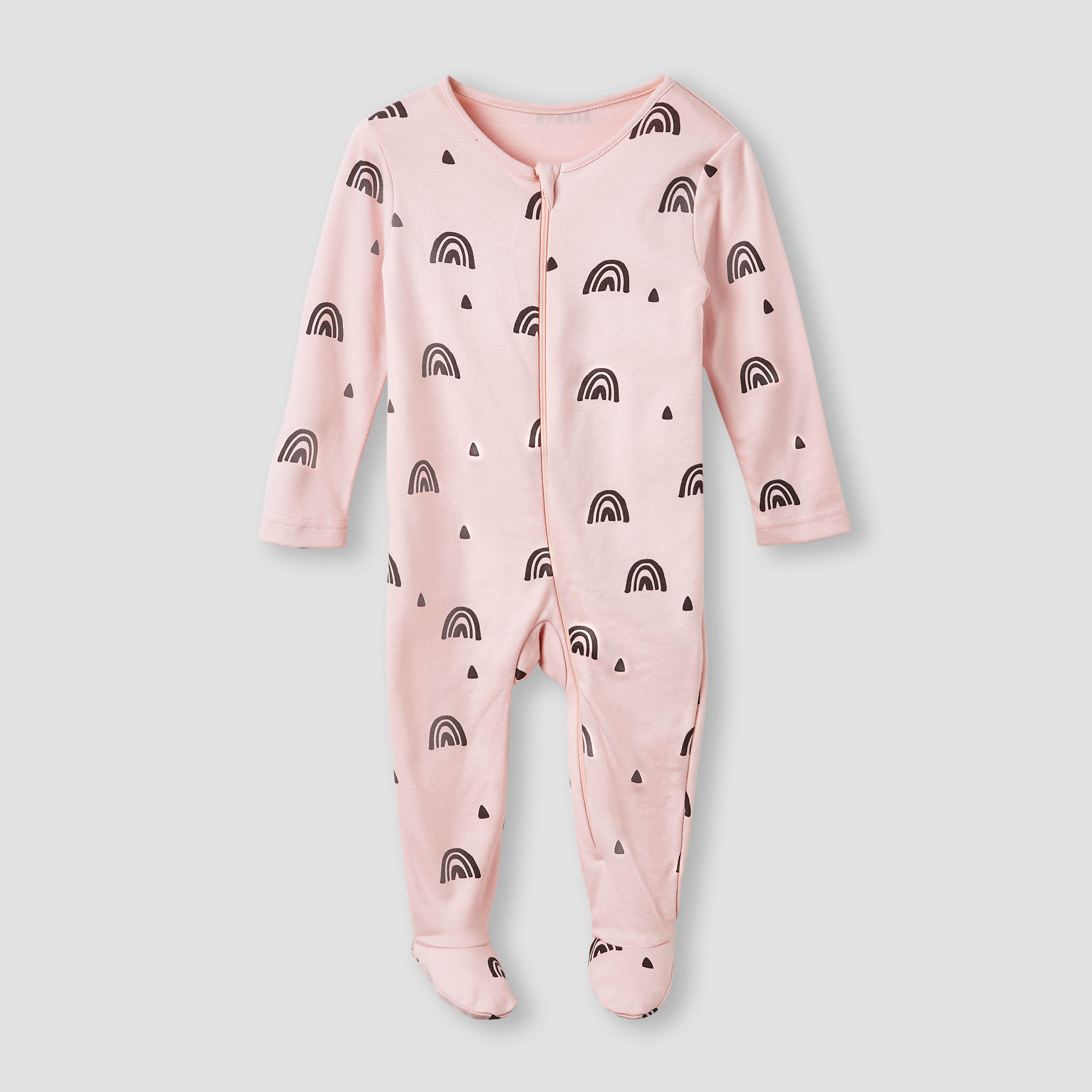 طقم بدلة نوم بطبعات وأكمام طويلة وسحّاب إغلاق من جونيورز - 5 قطع-baby-girls-clothing-nightwear-sleepsuits-image-4