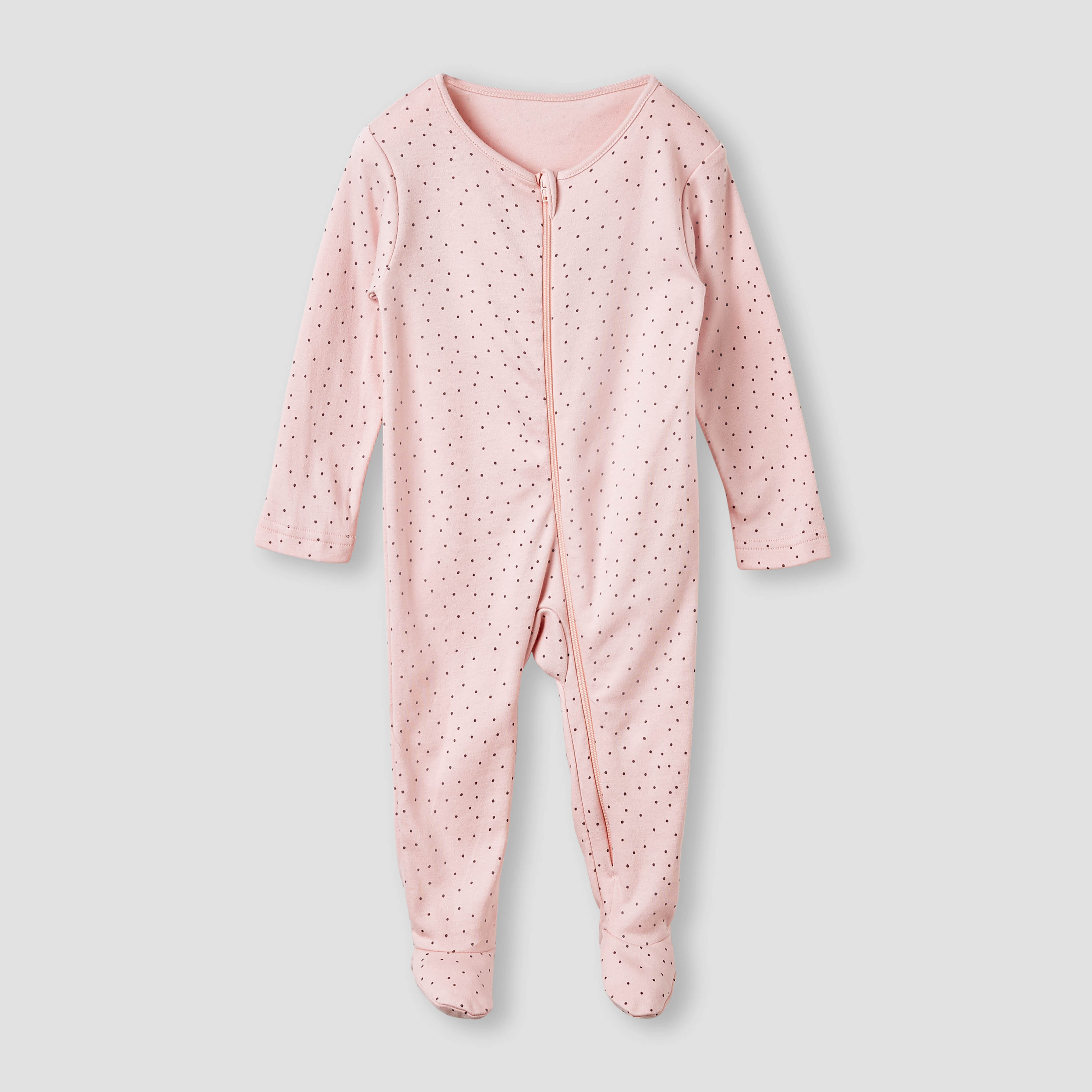 طقم بدلة نوم بطبعات وأكمام طويلة وسحّاب إغلاق من جونيورز - 5 قطع-baby-girls-clothing-nightwear-sleepsuits-image-5