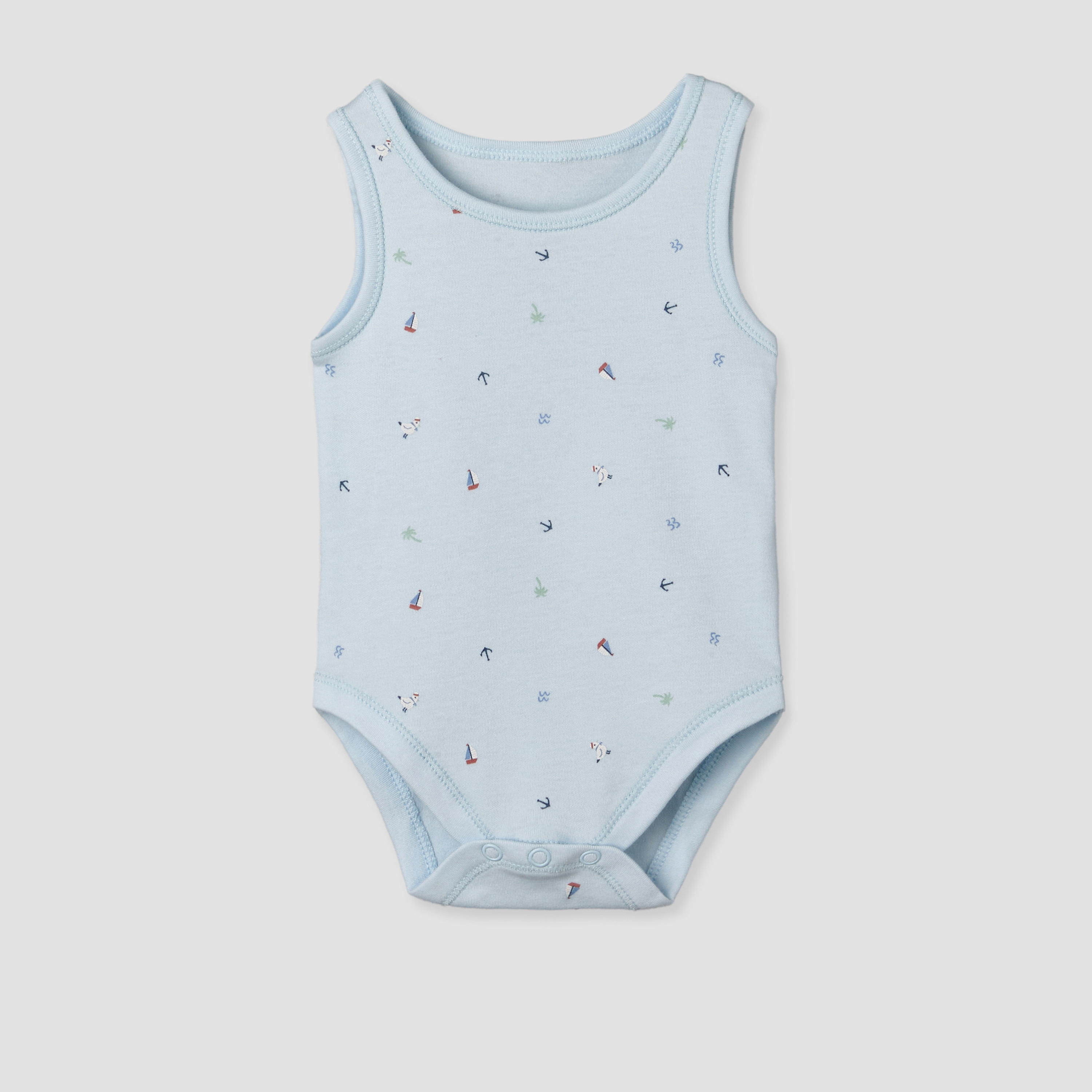Pack of 5 Juniors Cotton Sleeveless Bodysuit with Sailboat Print-promo_babyshop_Buy2for115_UAE130126-image-2