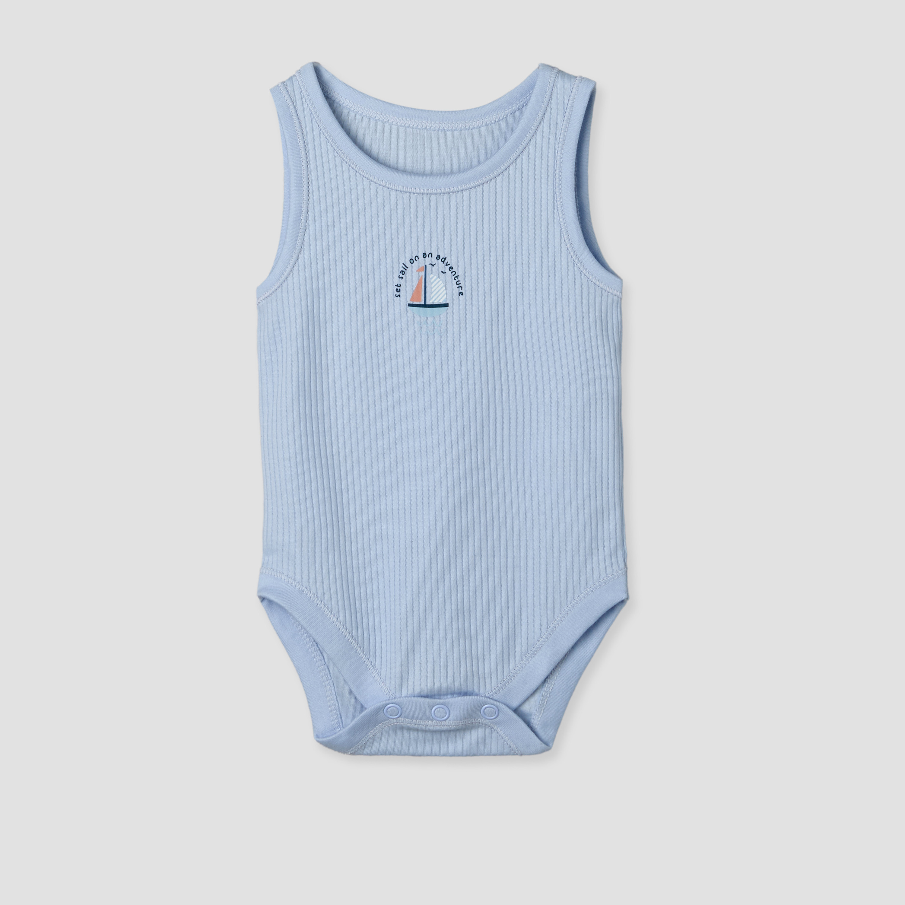 Pack of 5 Juniors Cotton Sleeveless Bodysuit with Sailboat Print-promo_babyshop_Buy2for115_UAE130126-image-6