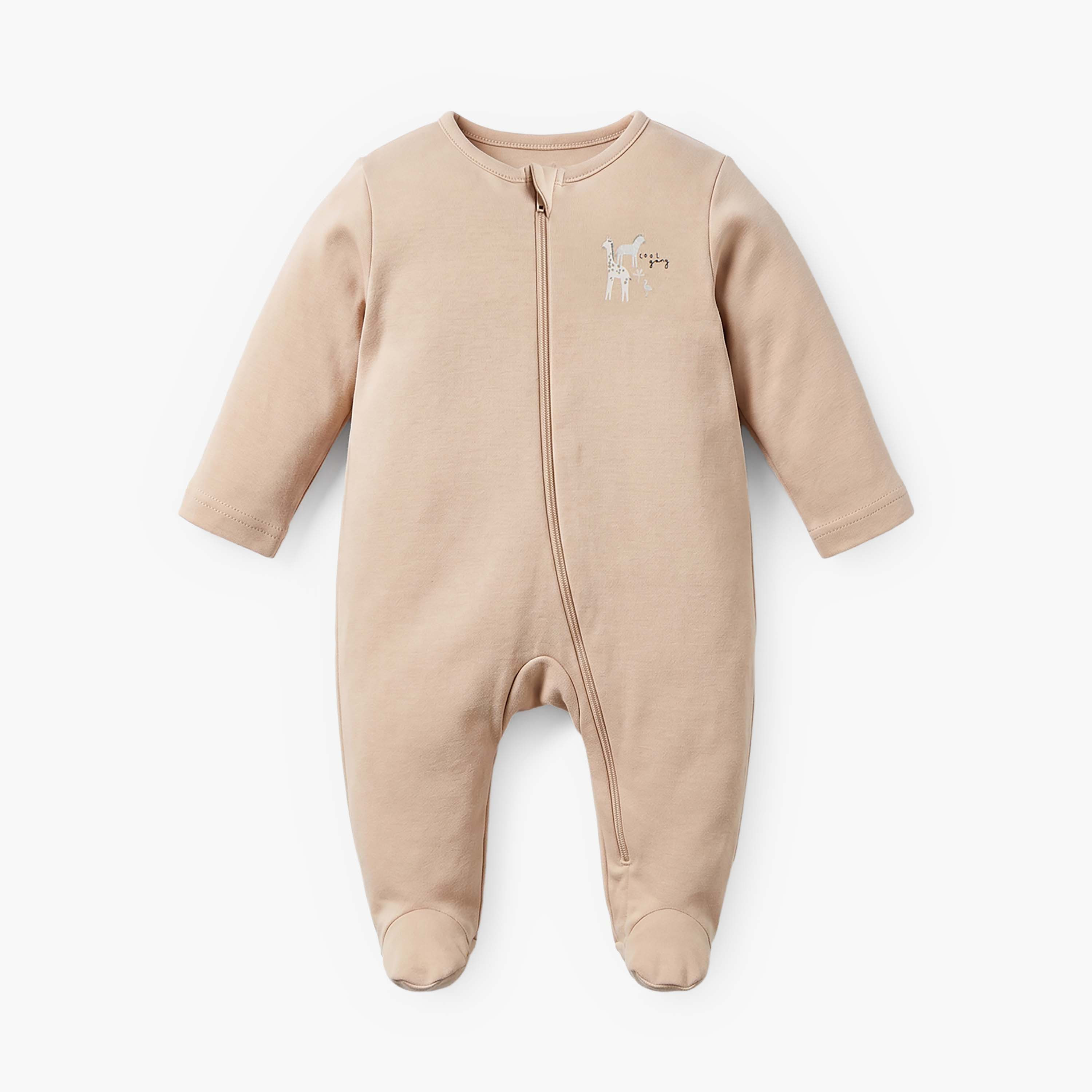 طقم بدلة نوم قطن برقبة مستديرة وأكمام طويلة وسحاب إغلاق 5 قطع من جونيورز-baby-boys-clothing-nightwear-sleepsuits-image-3