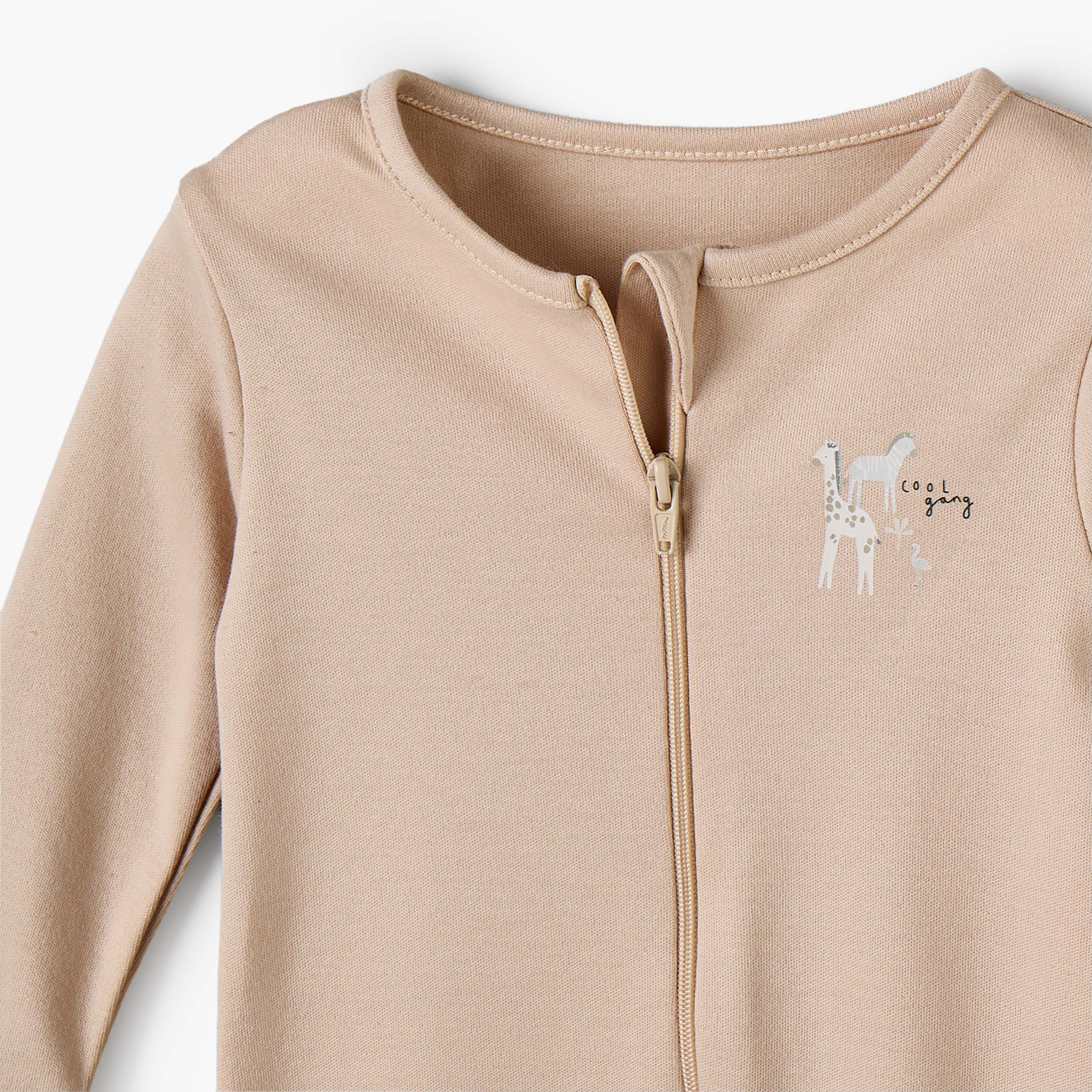 طقم بدلة نوم قطن برقبة مستديرة وأكمام طويلة وسحاب إغلاق 5 قطع من جونيورز-baby-boys-clothing-nightwear-sleepsuits-image-9