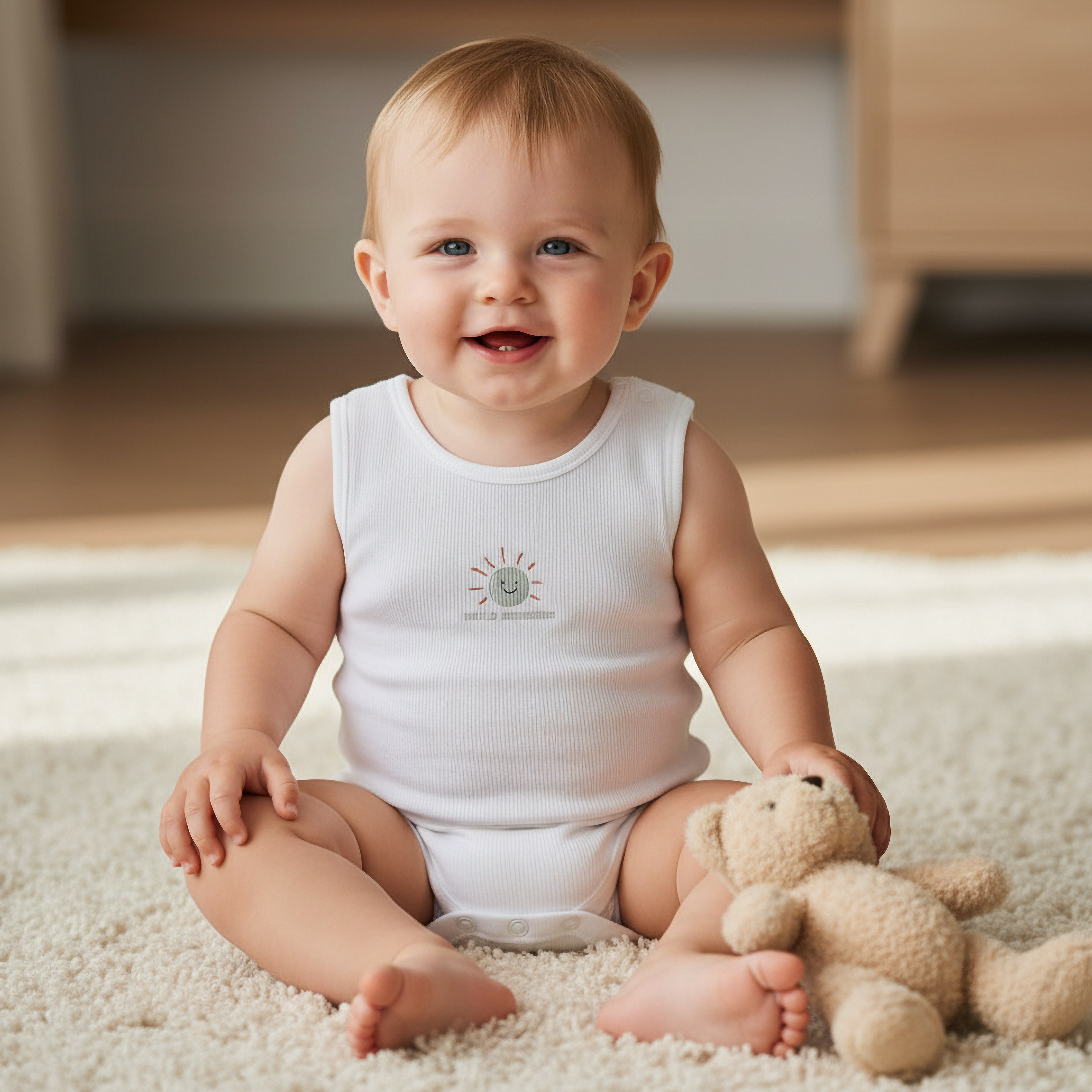 Pack of 7 Juniors Round Neck Sleeveless Bodysuit with Fun Print-baby-boys-clothing-bodysuits-image-2