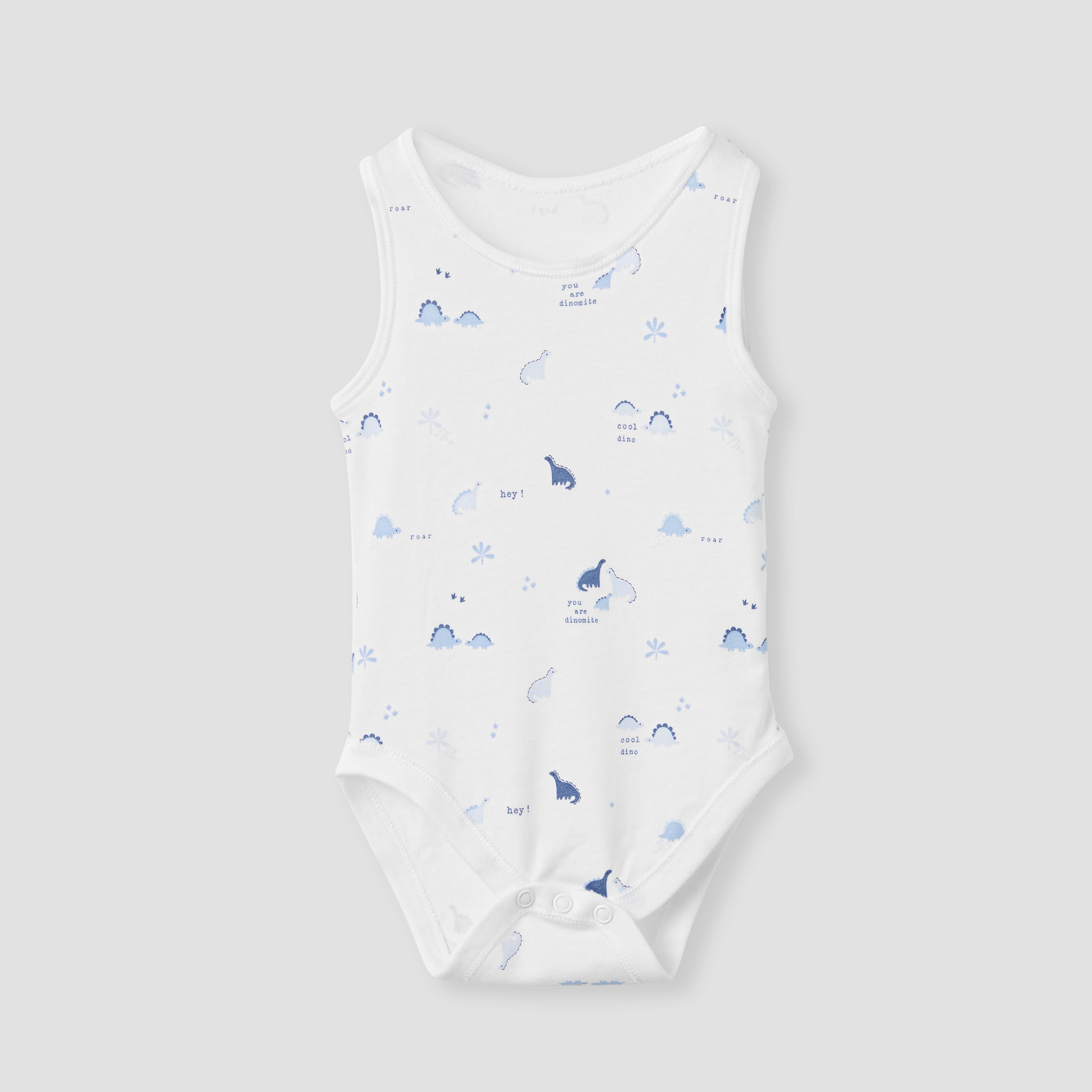 Juniors Dinosaur Print Sleeveless Bodysuit - Set of 7-baby-boys-clothing-bodysuits-image-2