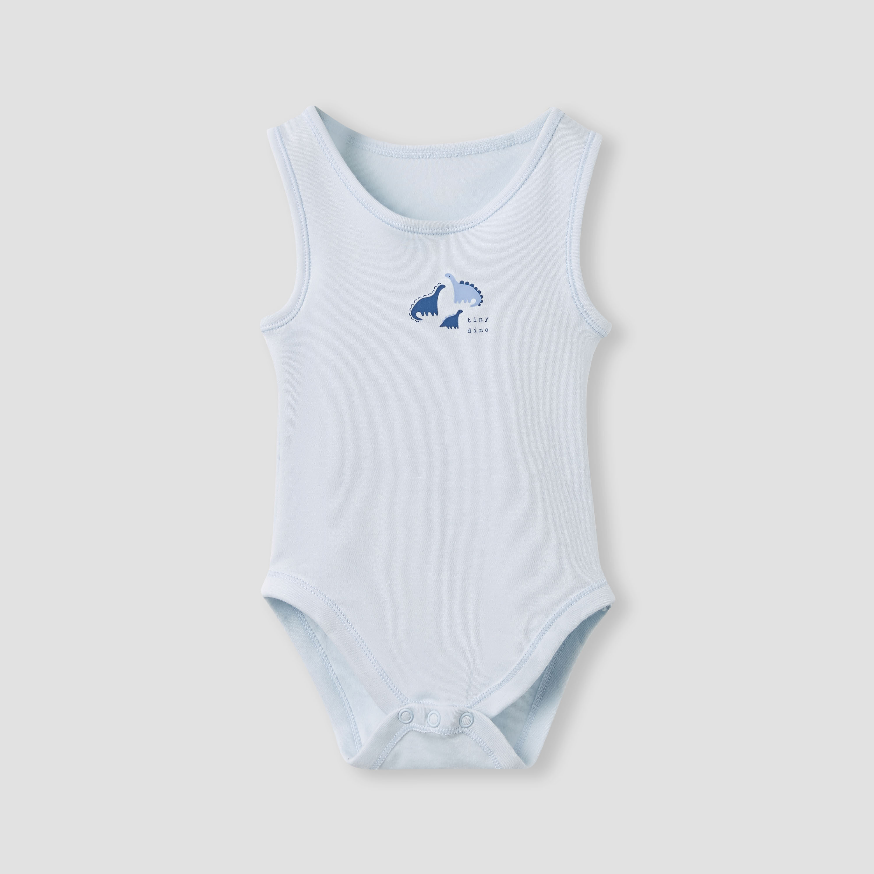 Juniors Dinosaur Print Sleeveless Bodysuit - Set of 7-baby-boys-clothing-bodysuits-image-5