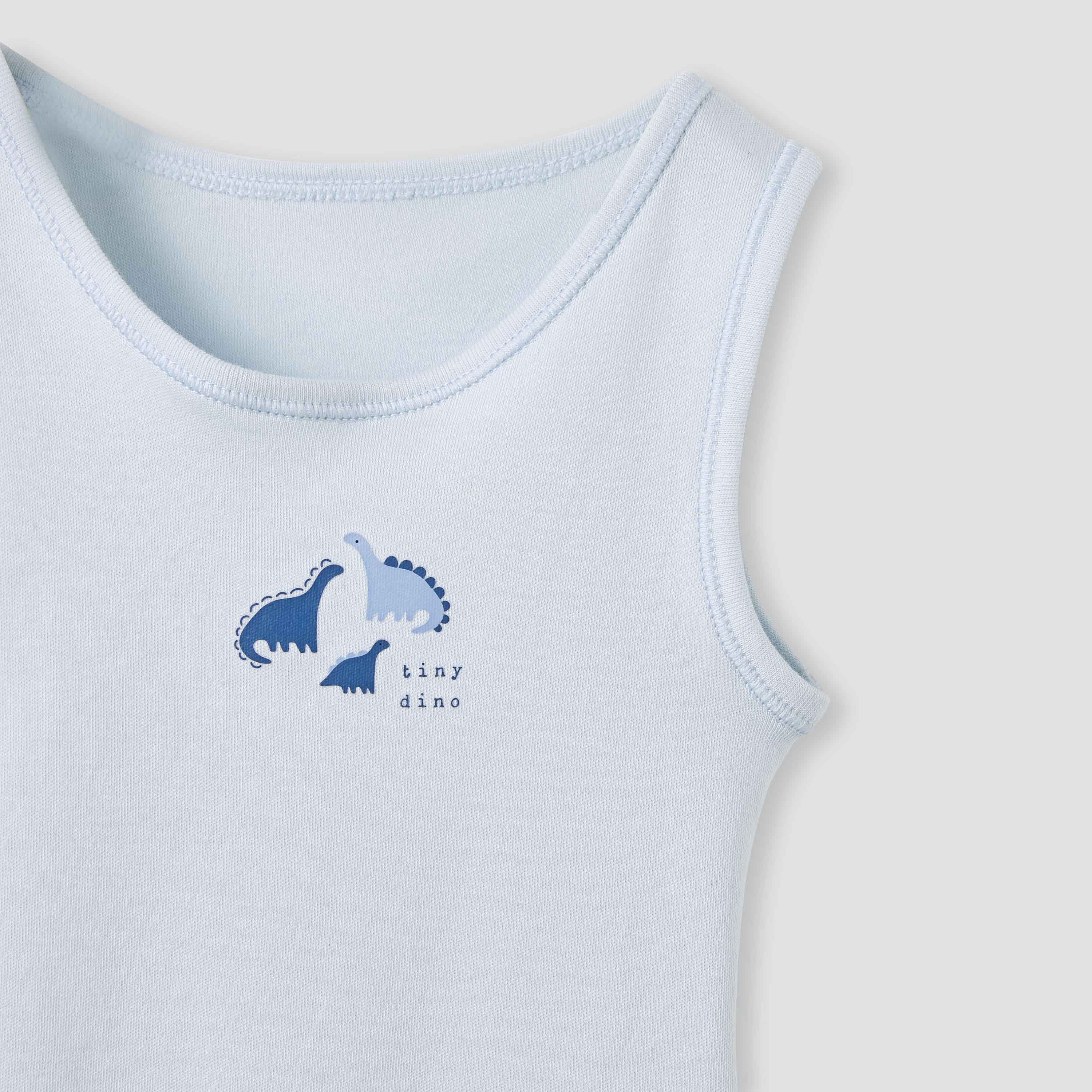 Juniors Dinosaur Print Sleeveless Bodysuit - Set of 7-baby-boys-clothing-bodysuits-image-6