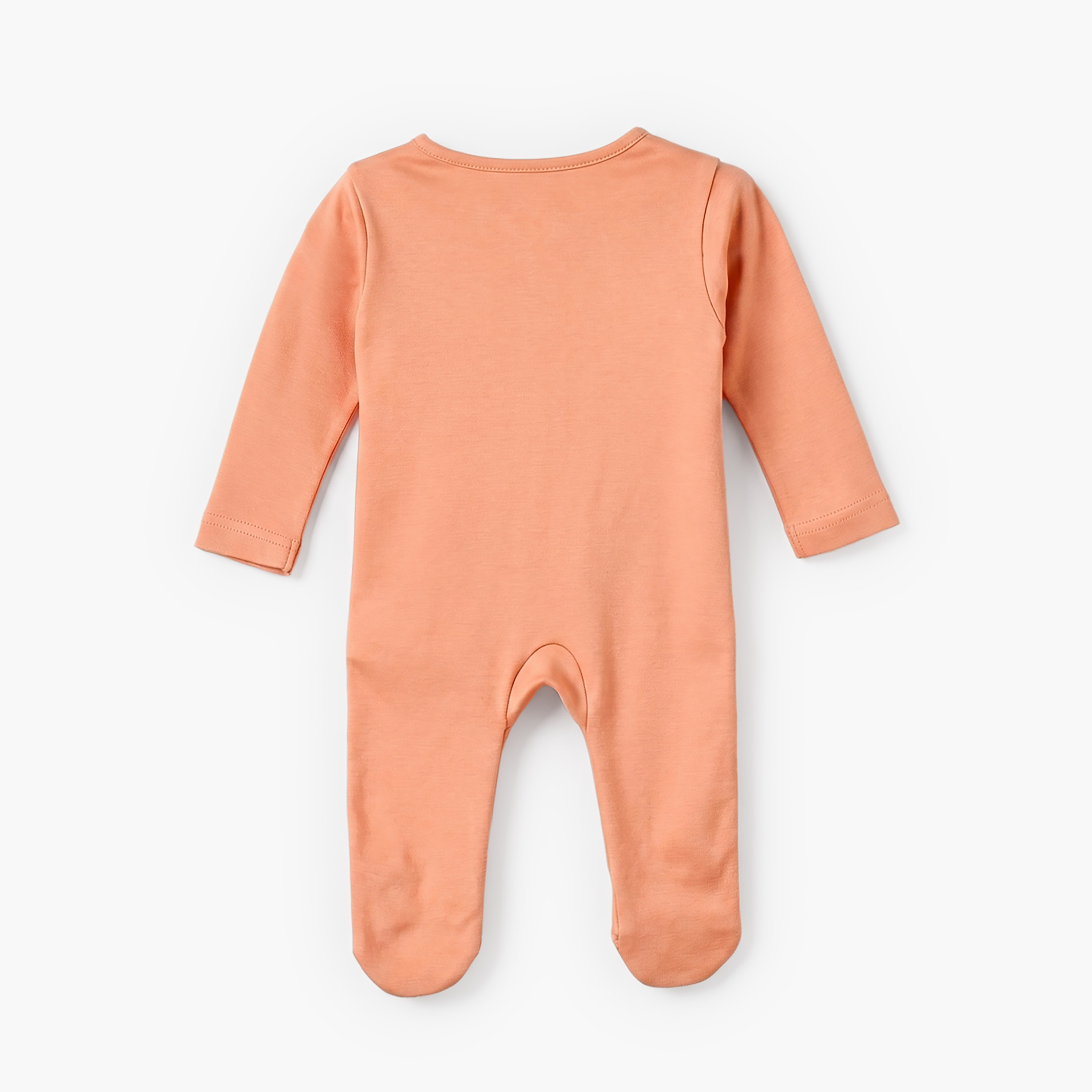 طقم رومبر قطن بياقة دائرية وأكمام طويلة مع سحاب إغلاق للبنات - 5 قطع-baby-boys-clothing-nightwear-sleepsuits-image-4