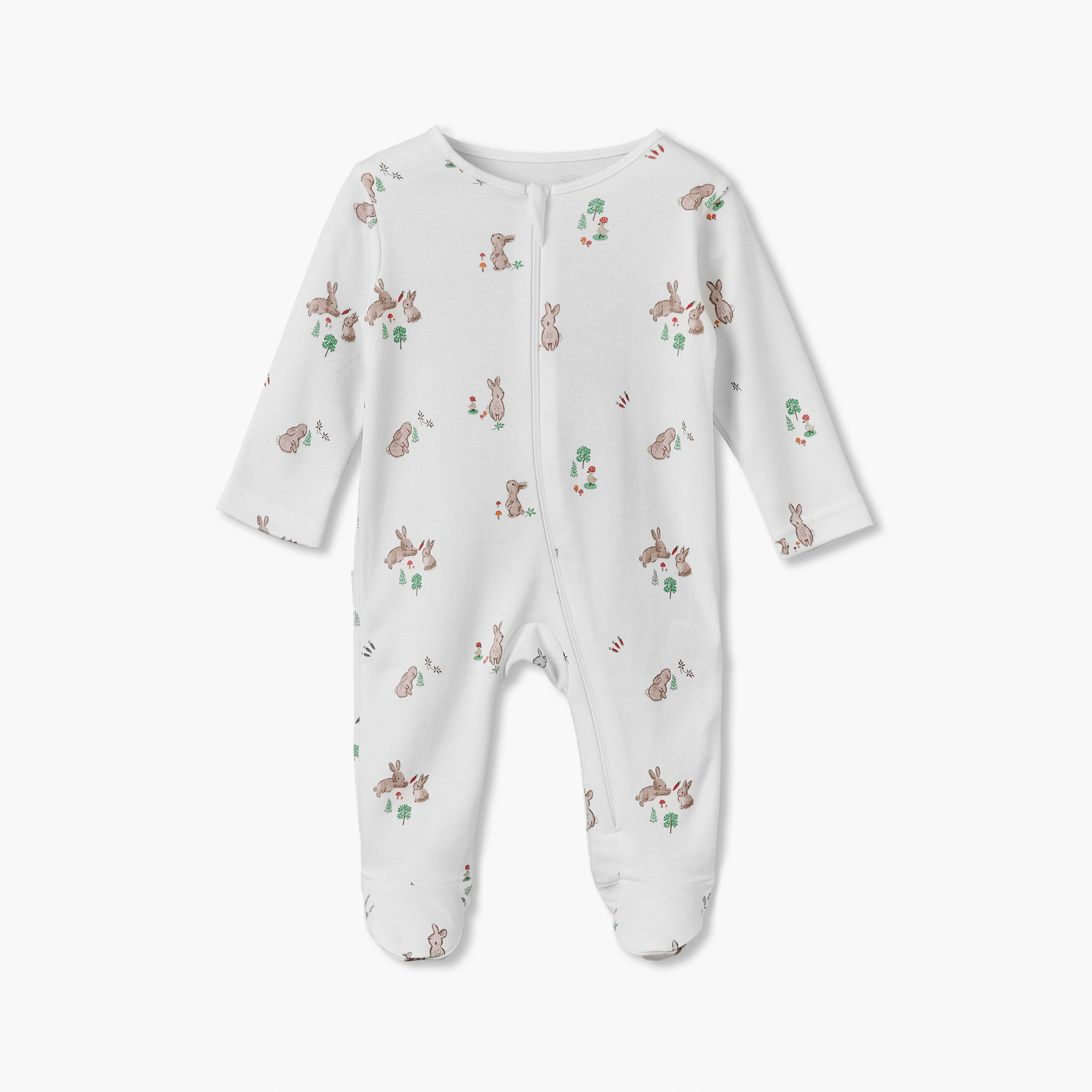 بدلة نوم قطنية بياقة مستديرة وأكمام طويلة وسحاب إغلاق من جونيورز - طقم من 3 قطع-baby-girls-clothing-nightwear-sleepsuits-image-5