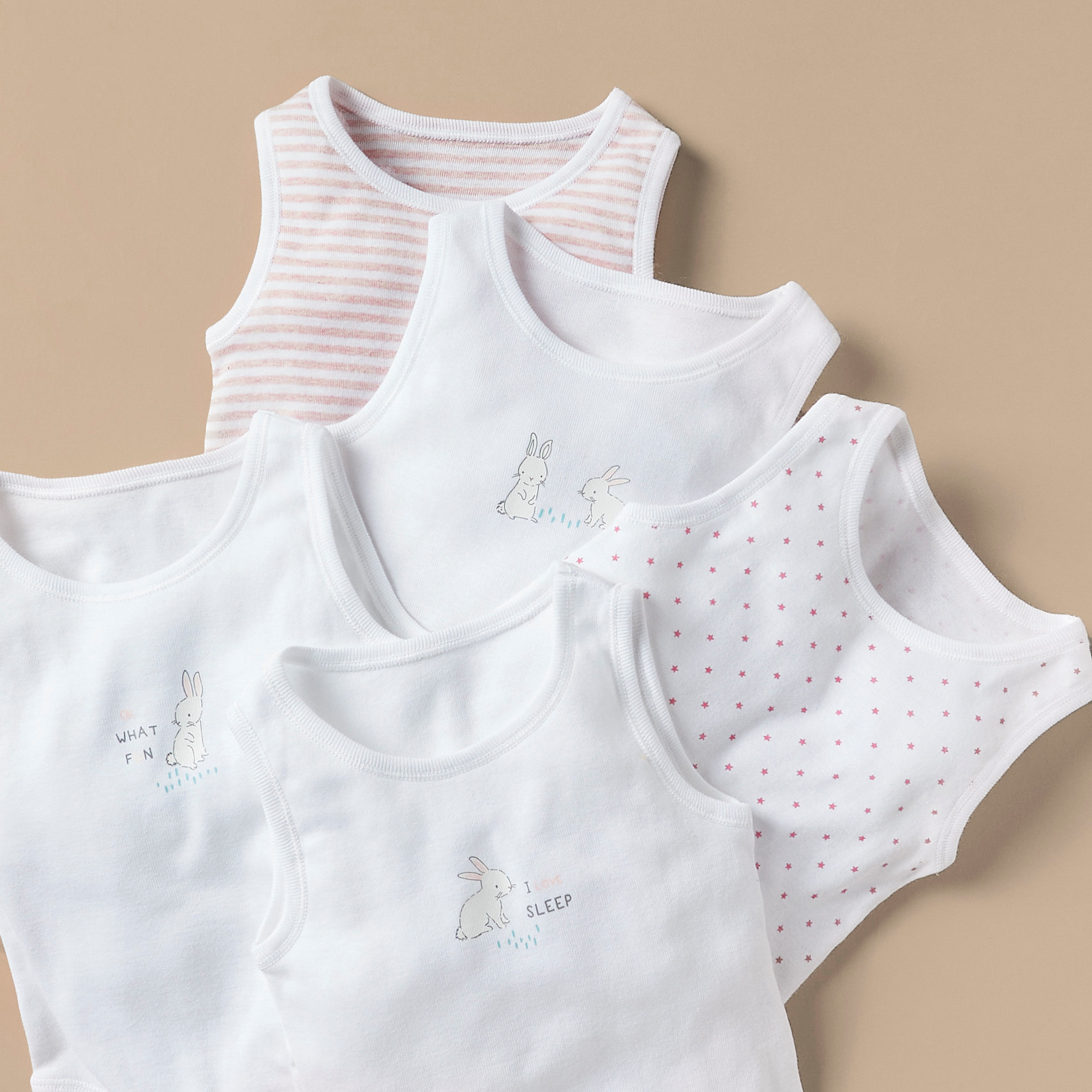Juniors Printed Sleeveless Bodysuit - Set of 7-baby-girls-clothing-bodysuits-image-3