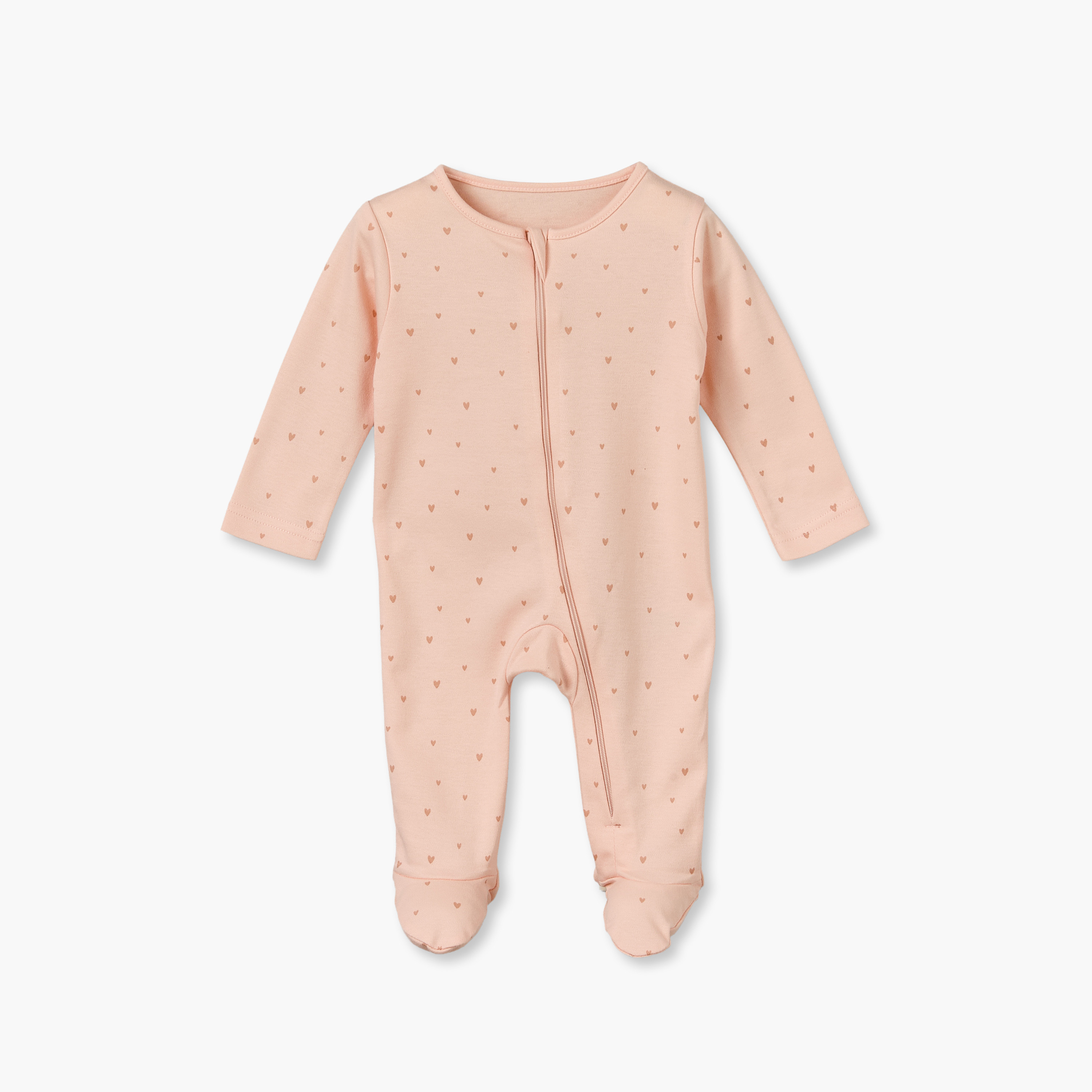 بدلات نوم قطن بياقة ضيقة وسحاب إغلاق وأكمام طويلة من جونيورز - عبوة 3 قطع-baby-girls-clothing-nightwear-sleepsuits-image-4