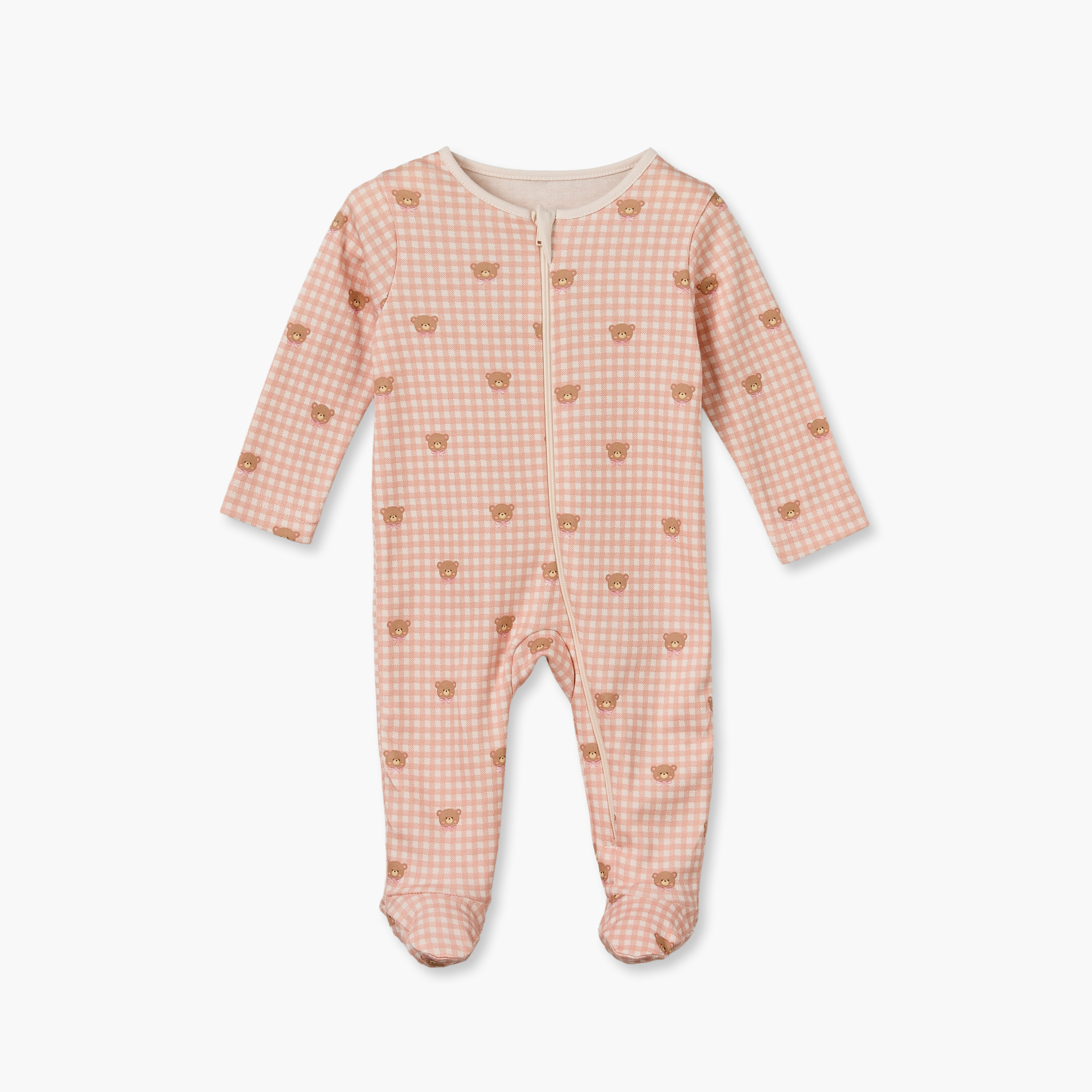 بدلات نوم قطن بياقة ضيقة وسحاب إغلاق وأكمام طويلة من جونيورز - عبوة 3 قطع-baby-girls-clothing-nightwear-sleepsuits-image-5