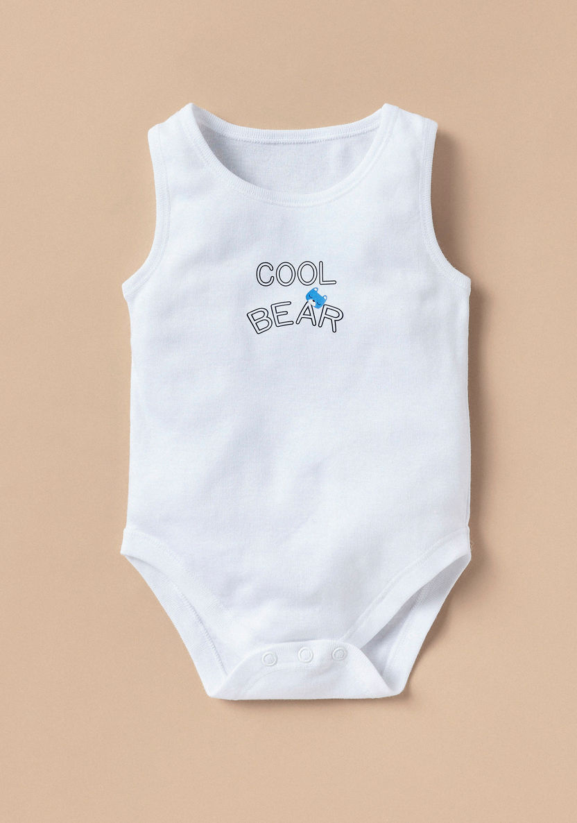 Juniors Printed Sleeveless Bodysuit with Snap Button Closure - Set of 7-Multipacks-image-1