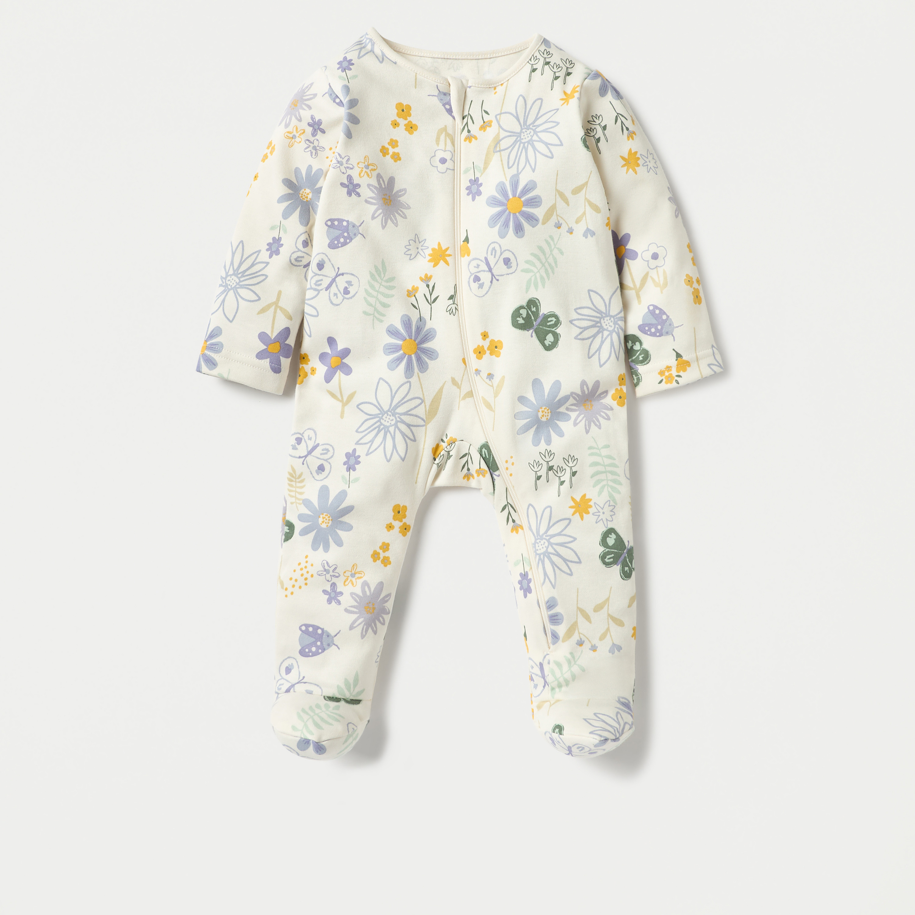 بدلات نوم مُغلقة القدمين بسحّاب إغلاق وطبعات من جونيورز - طقم 3 قطع-baby-girls-clothing-nightwear-sleepsuits-image-3