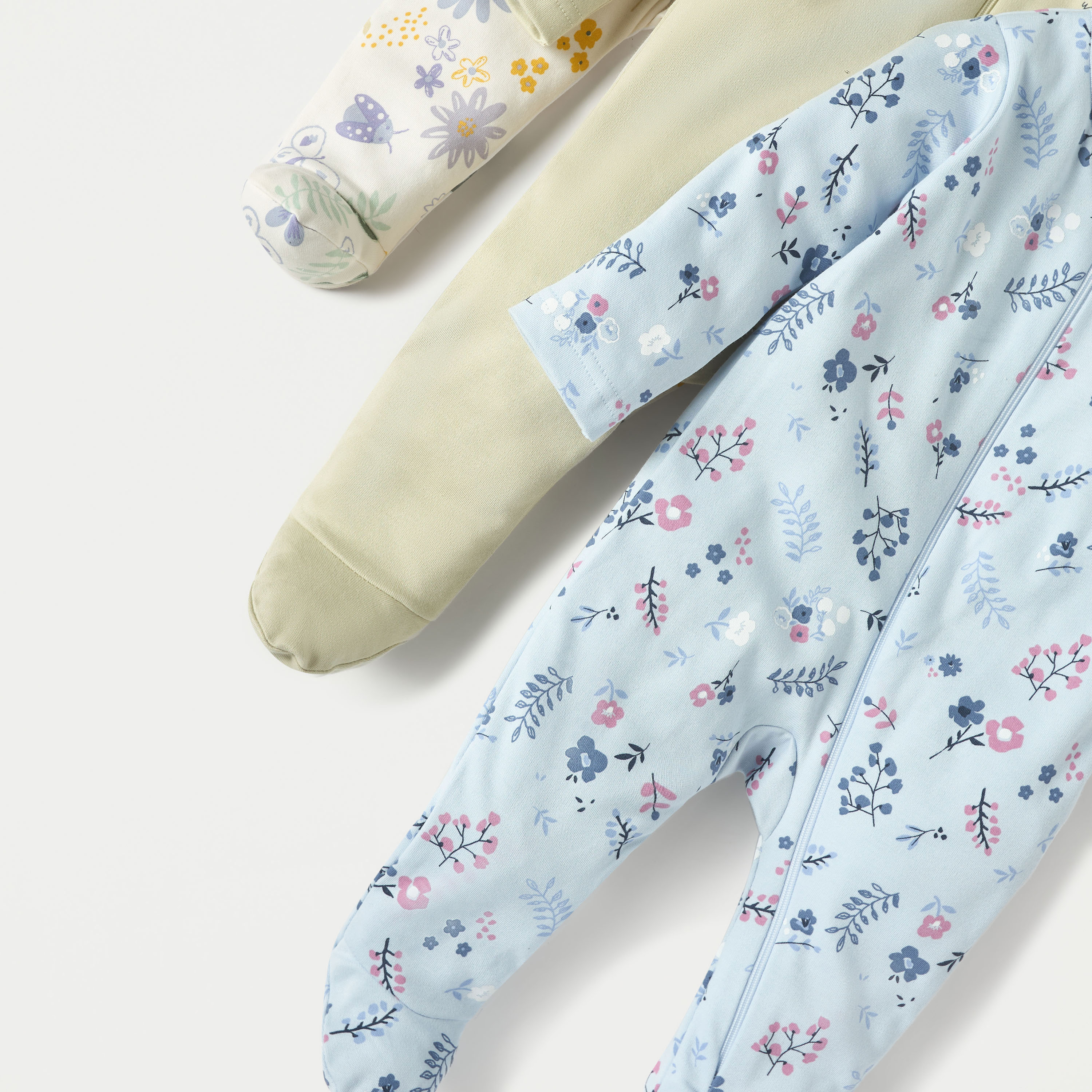 بدلات نوم مُغلقة القدمين بسحّاب إغلاق وطبعات من جونيورز - طقم 3 قطع-baby-girls-clothing-nightwear-sleepsuits-image-5
