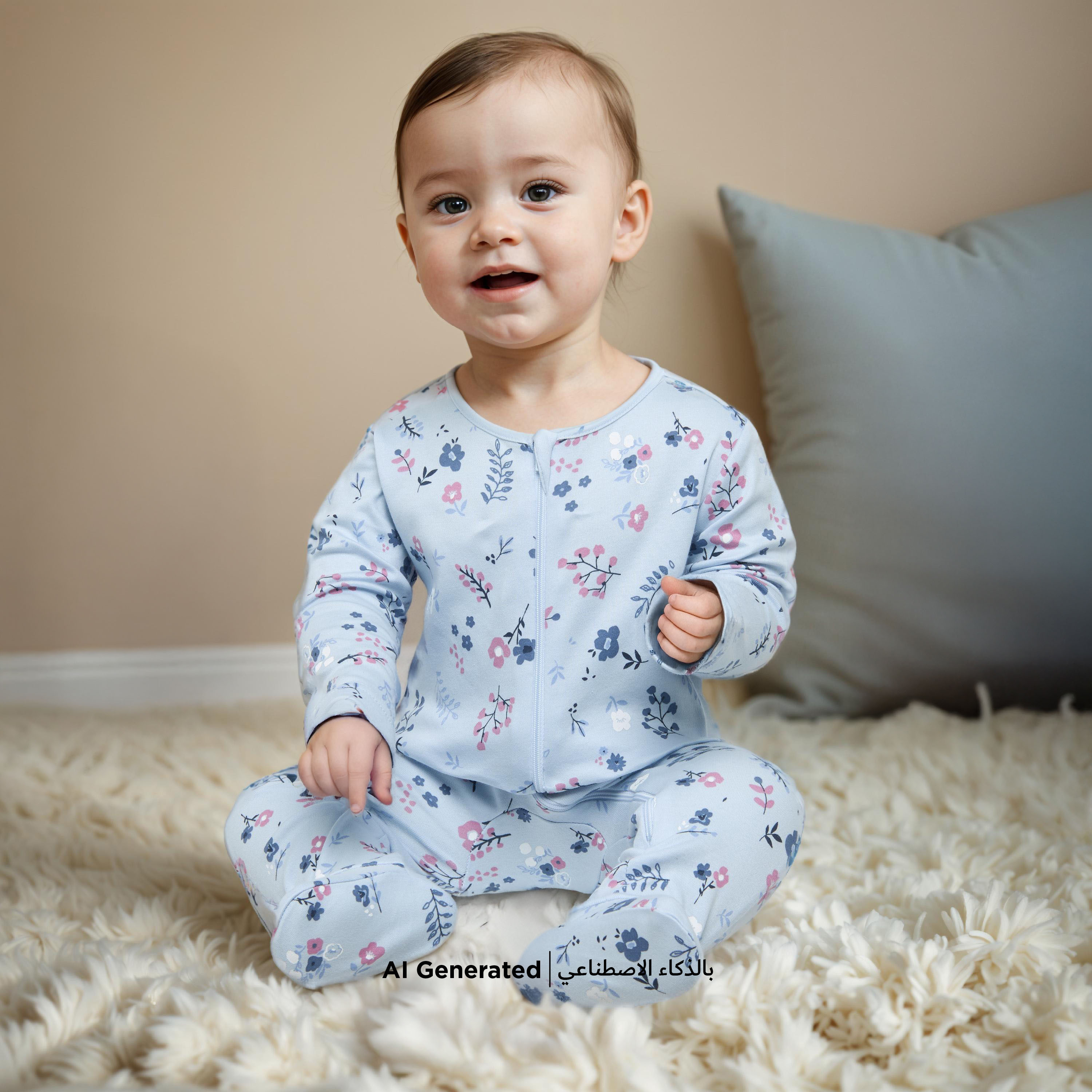 بدلات نوم مُغلقة القدمين بسحّاب إغلاق وطبعات من جونيورز - طقم 3 قطع-baby-girls-clothing-nightwear-sleepsuits-image-7