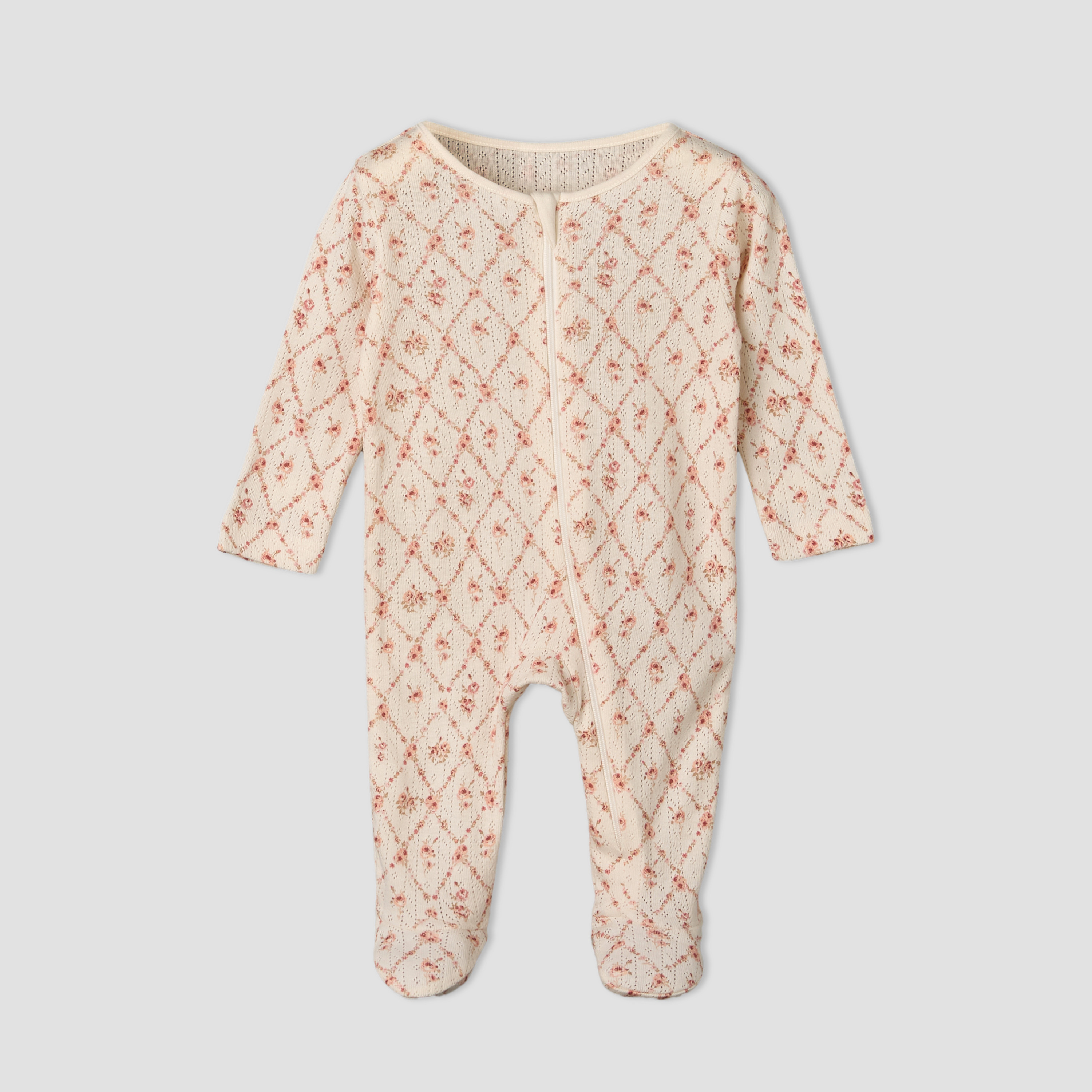 طقم بدلات نوم قطن بياقة مستديرة وأكمام طويلة وسحاب إغلاق 3 قطع من جونيورز-baby-girls-clothing-nightwear-sleepsuits-image-4