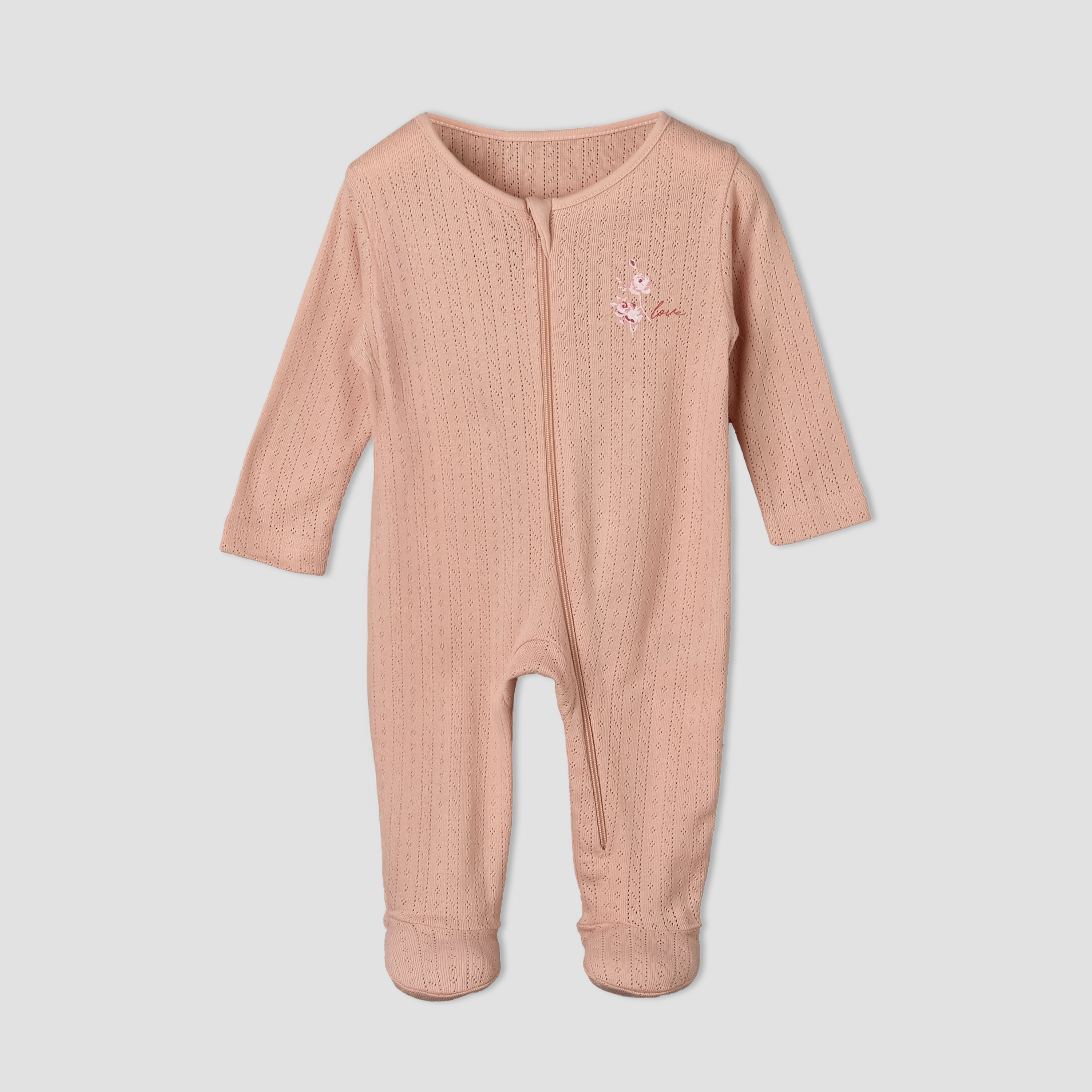 طقم بدلات نوم قطن بياقة مستديرة وأكمام طويلة وسحاب إغلاق 3 قطع من جونيورز-baby-girls-clothing-nightwear-sleepsuits-image-3