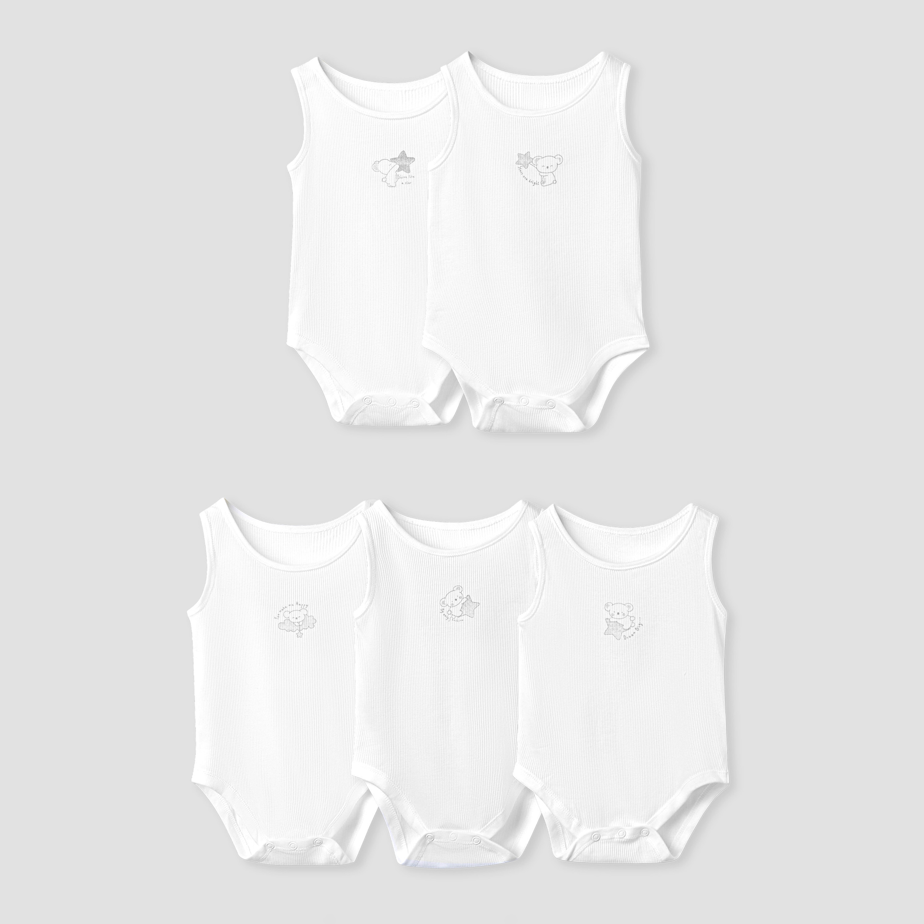 Juniors Printed Sleeveless Bodysuit - Set of 5-baby-boys-clothing-multipacks-image-1