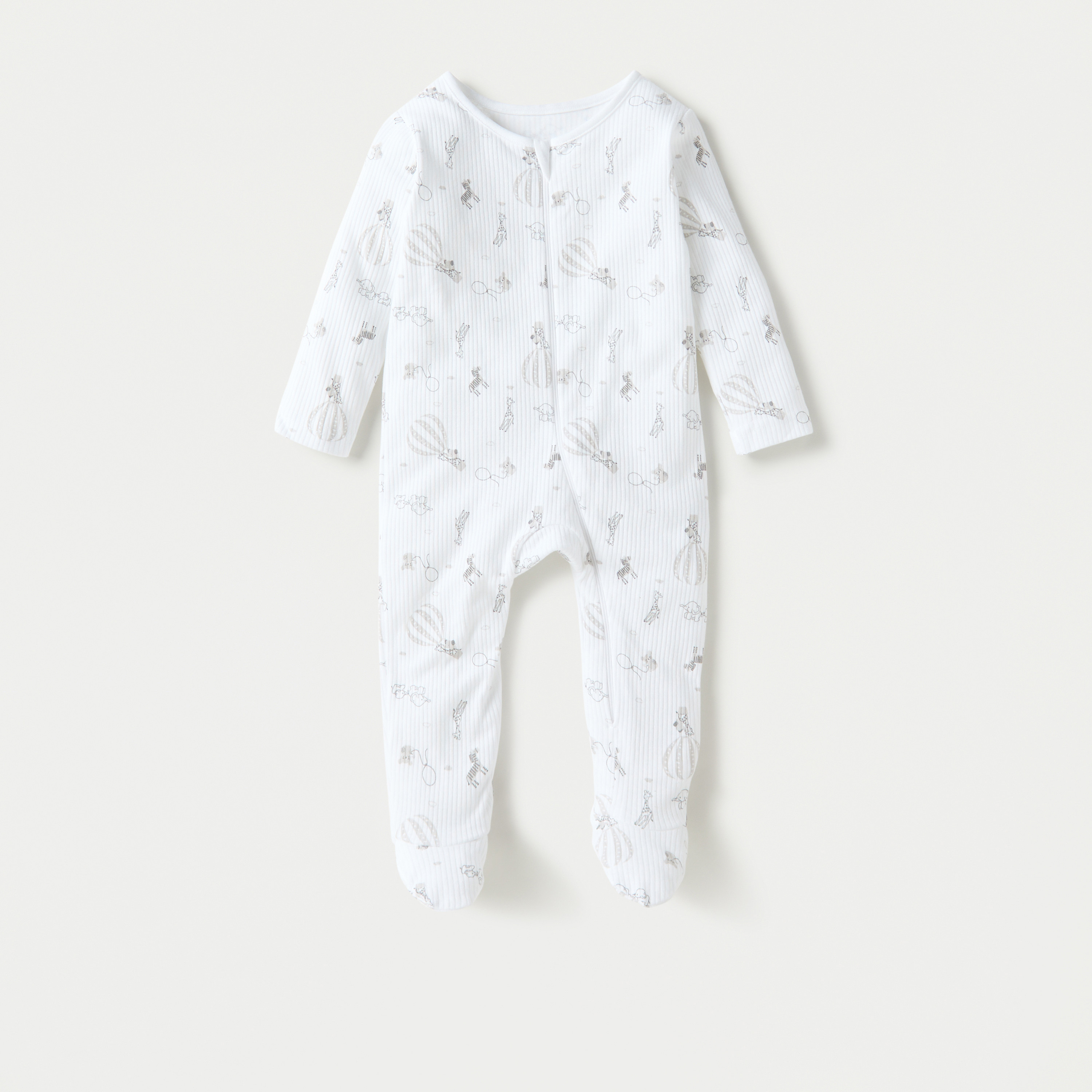 بدلة نوم بأكمام طويلة وأقدام مغلقة وسحاب إغلاق من جونيورز - طقم من 3 قطع-baby-girls-clothing-nightwear-sleepsuits-image-4