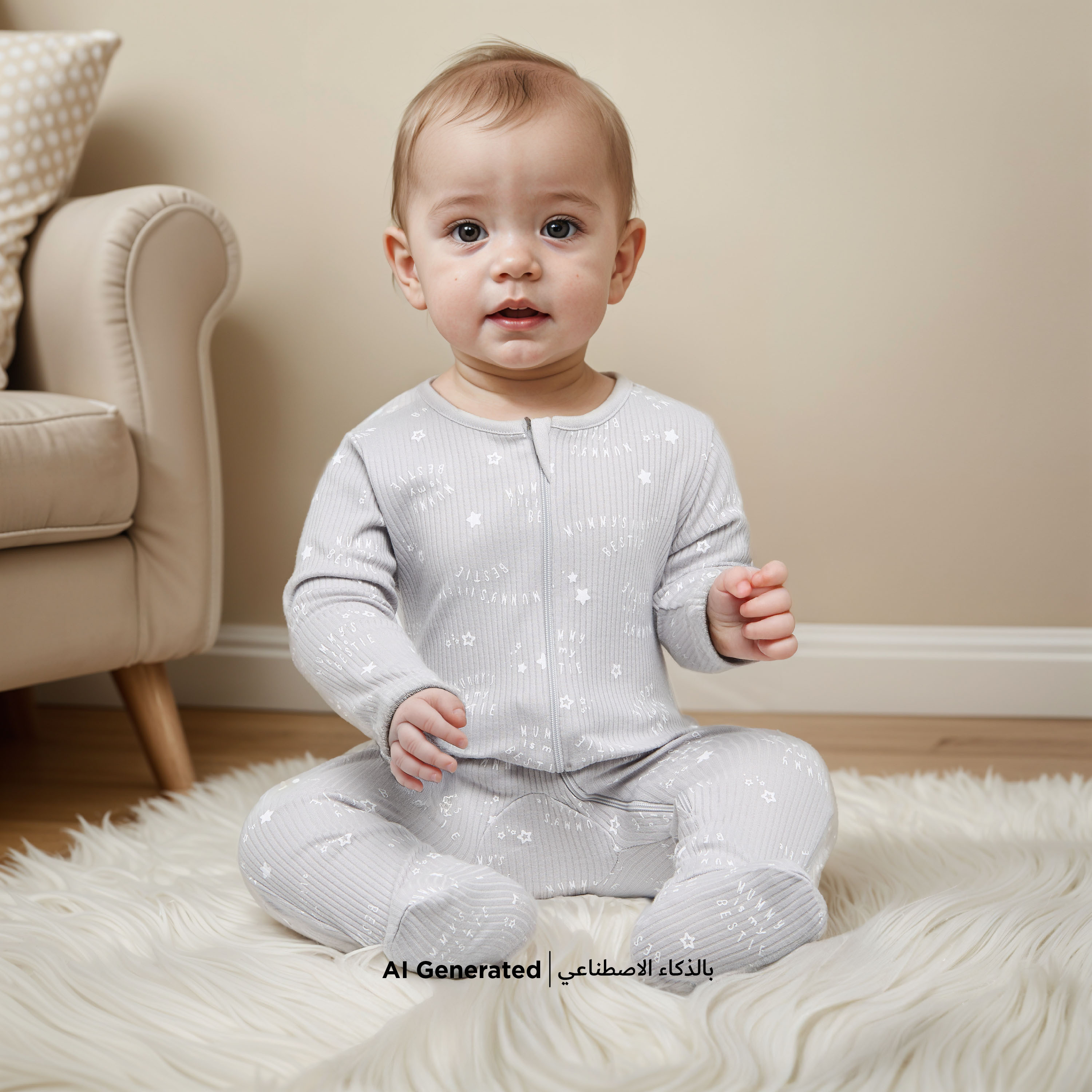 بدلة نوم بأكمام طويلة وأقدام مغلقة وسحاب إغلاق من جونيورز - طقم من 3 قطع-baby-girls-clothing-nightwear-sleepsuits-image-1
