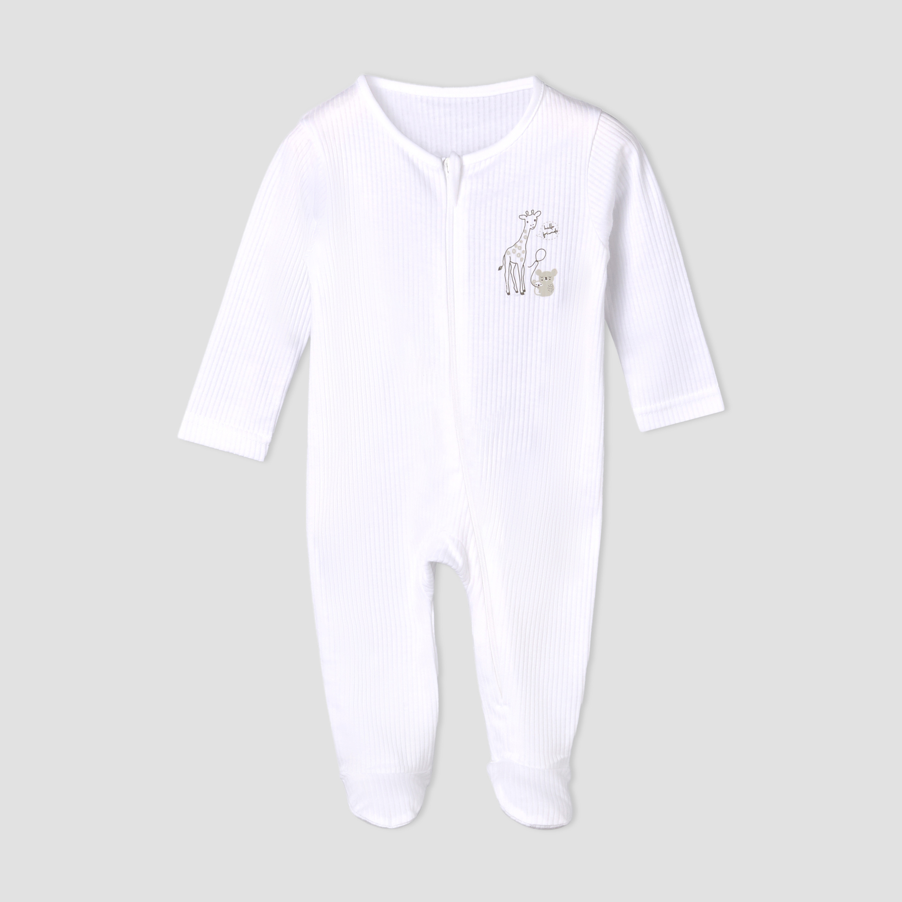 Pack of 3 Juniors Cotton Round Neck Long Sleeves Sleepsuit with Zip Closure-promo_babyshop_Buy2for115_QAT130126-image-3