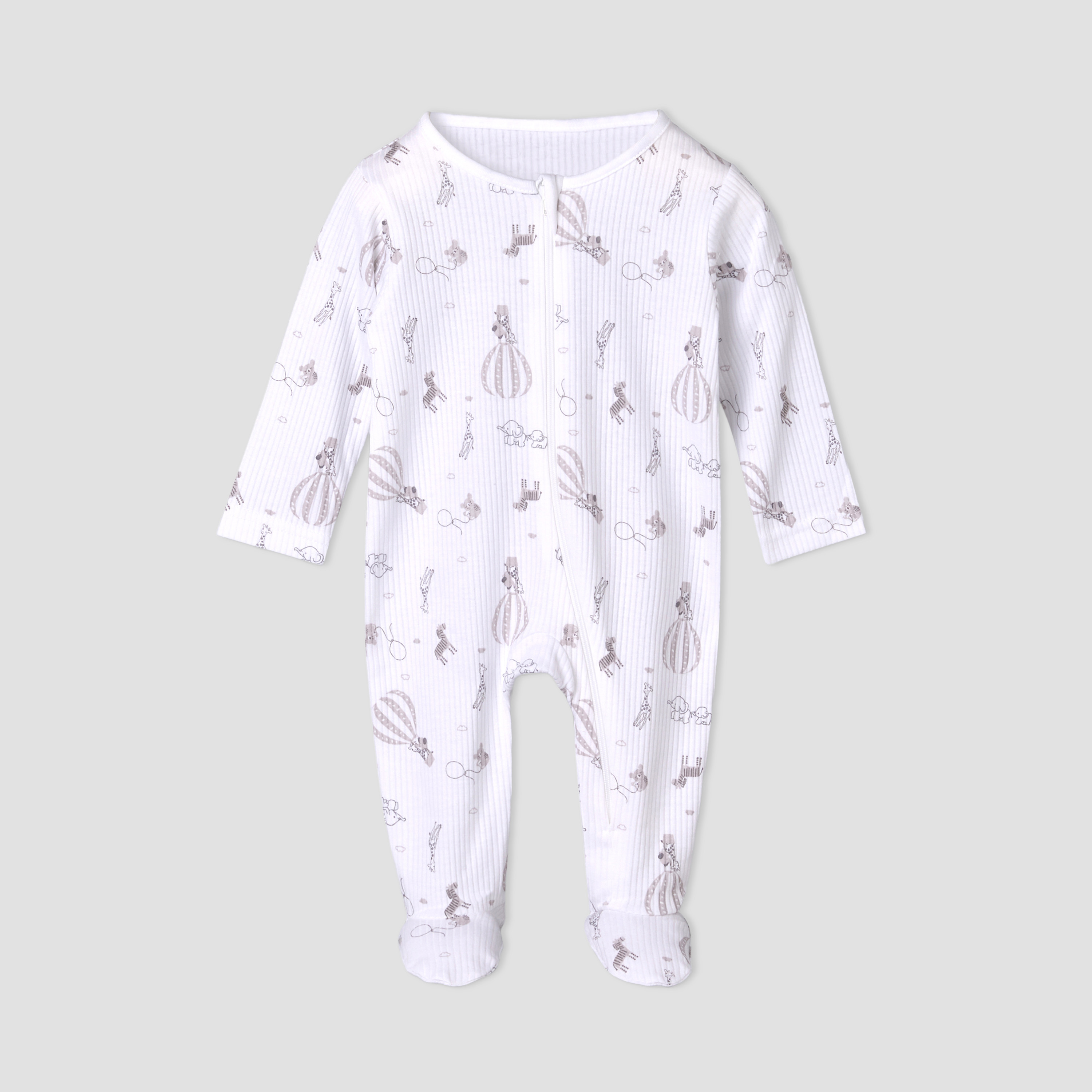 Pack of 3 Juniors Cotton Round Neck Long Sleeves Sleepsuit with Zip Closure-promo_babyshop_Buy2for115_QAT130126-image-4