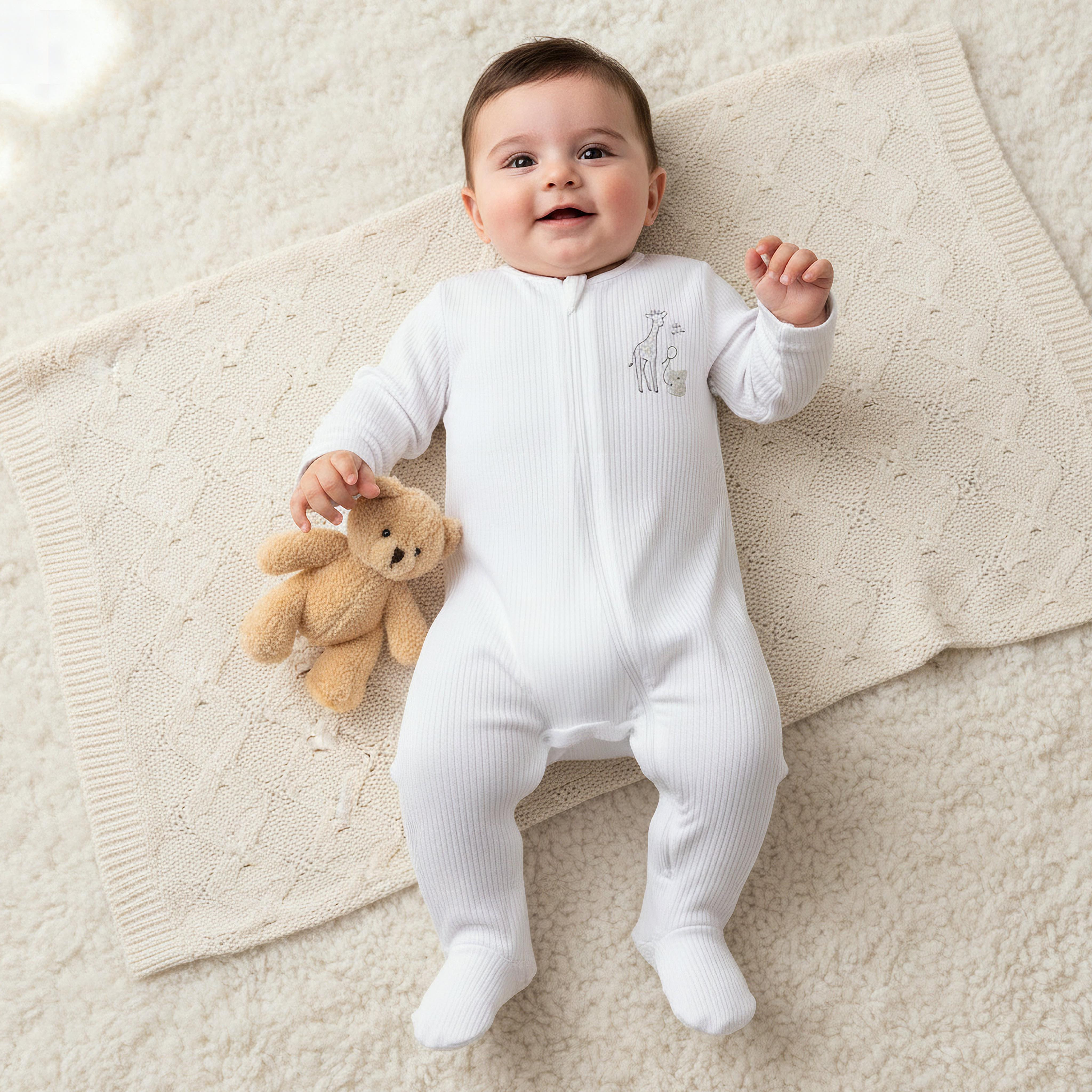Pack of 3 Juniors Cotton Round Neck Long Sleeves Sleepsuit with Zip Closure-promo_babyshop_Buy2for115_QAT130126-image-2