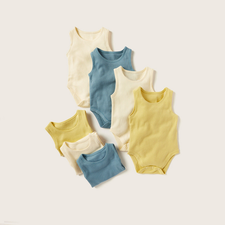 Juniors Printed Sleeveless Bodysuit - Set of 7