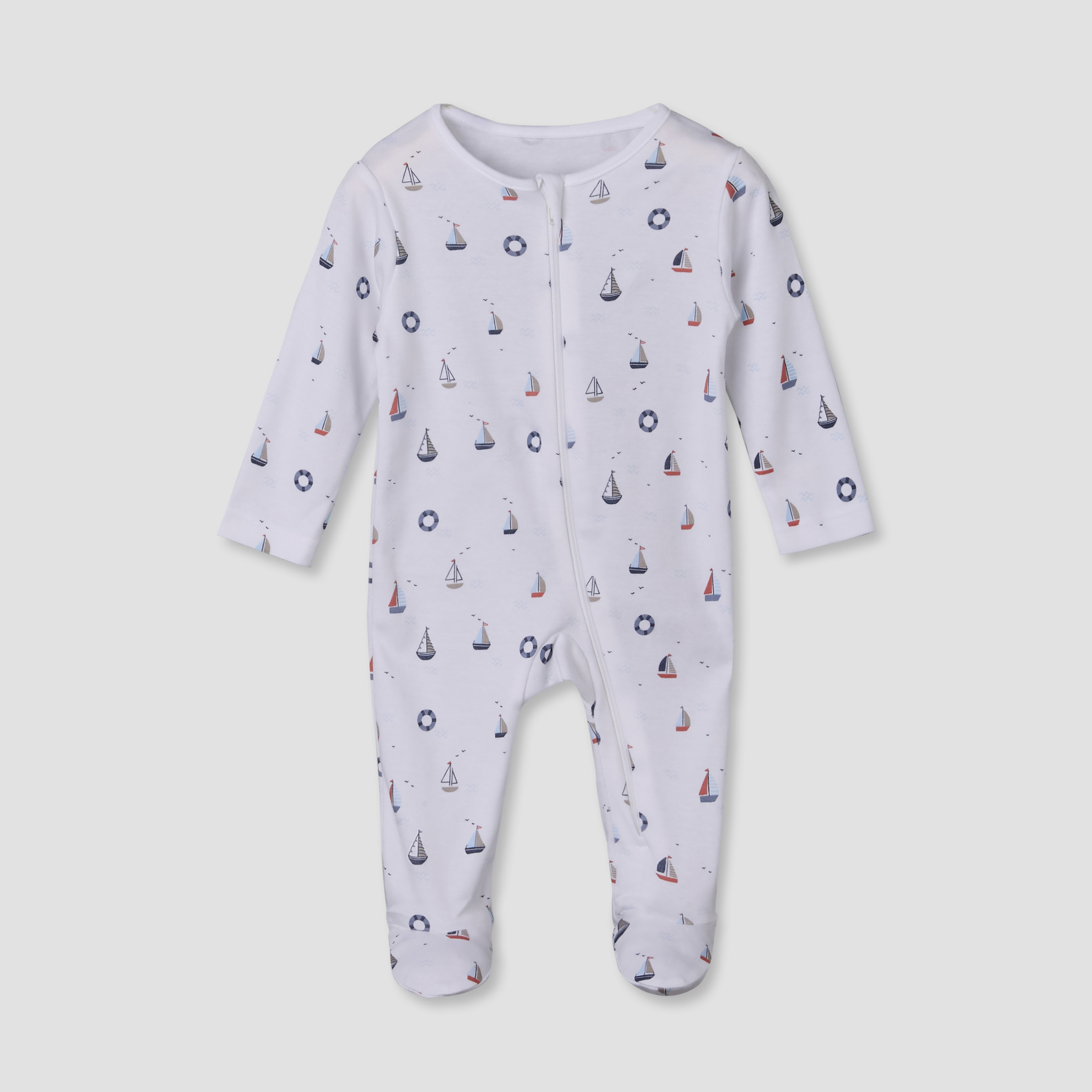 Pack of 3 Juniors Cotton Round Neck Long Sleeves Sleepsuit with Sailboat Print-promo_babyshop_Buy2for115_UAE130126-image-3