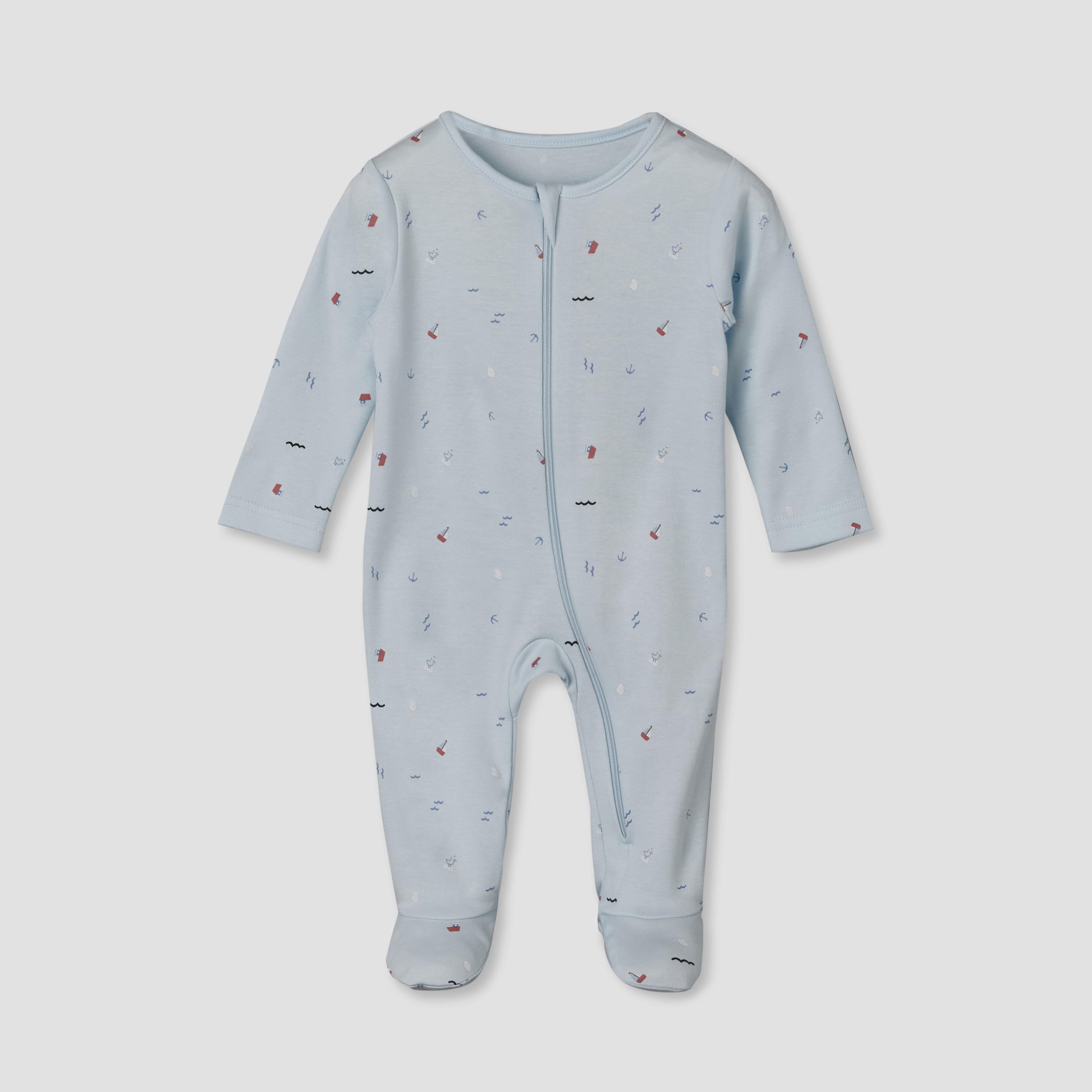 Pack of 3 Juniors Cotton Round Neck Long Sleeves Sleepsuit with Sailboat Print-promo_babyshop_Buy2for115_UAE130126-image-5