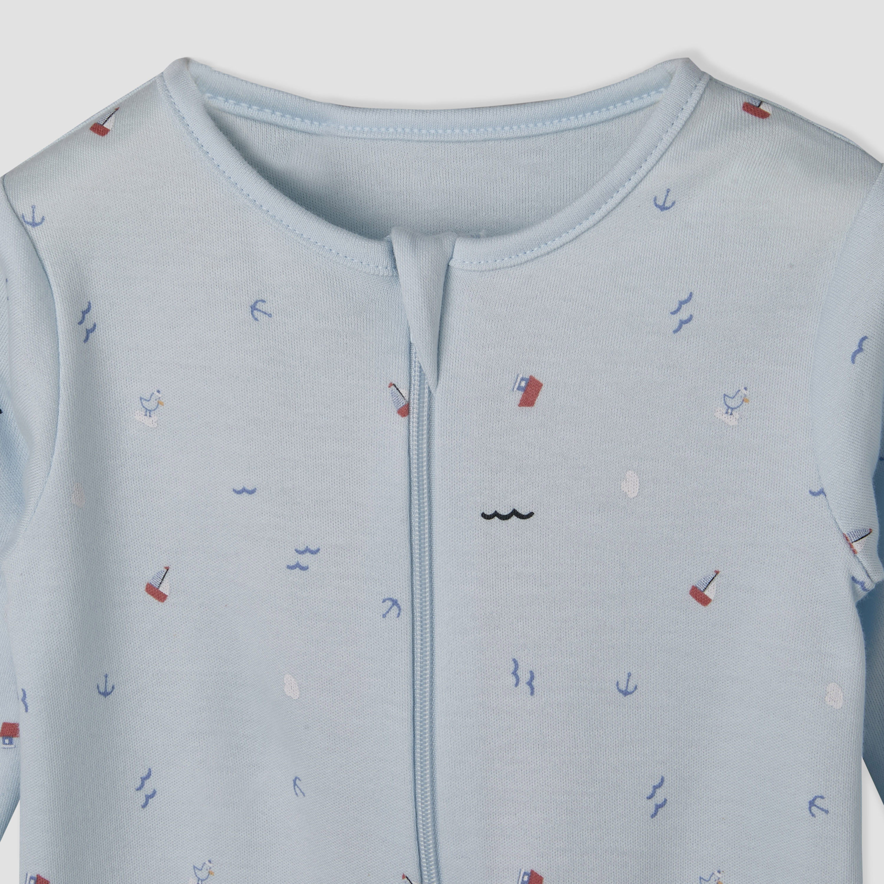 Pack of 3 Juniors Cotton Round Neck Long Sleeves Sleepsuit with Sailboat Print-promo_babyshop_Buy2for115_UAE130126-image-6