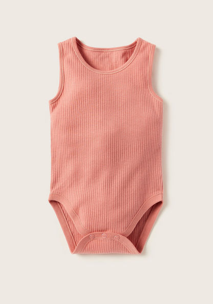 Juniors Textured Sleeveless Bodysuit with Snap Button Closure - Set of 7-Multipacks-image-1