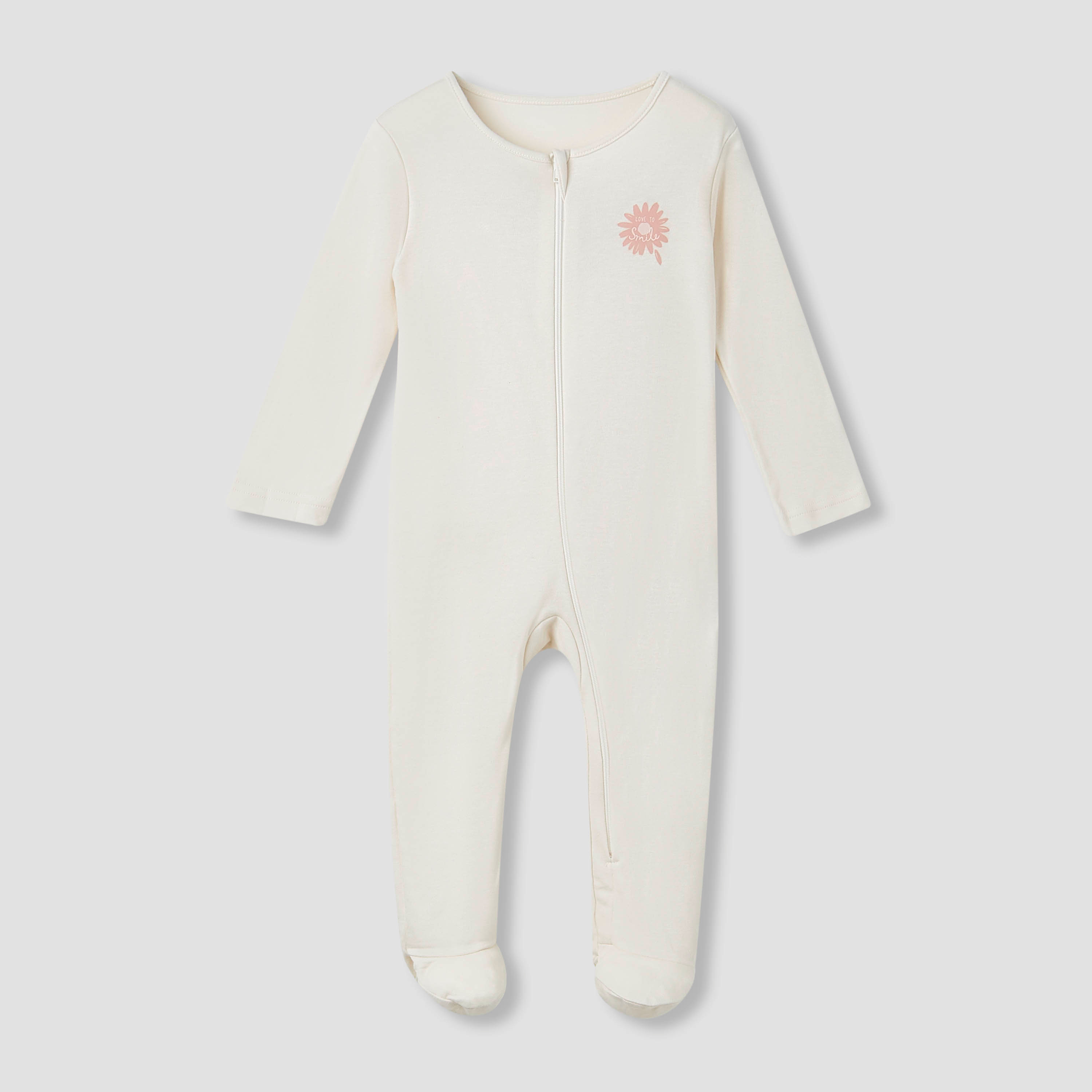 Juniors Footed Sleepsuit with Floral Print - Cotton - Long Sleeves - Set of 5-baby-girls-clothing-nightwear-sleepsuits-image-4