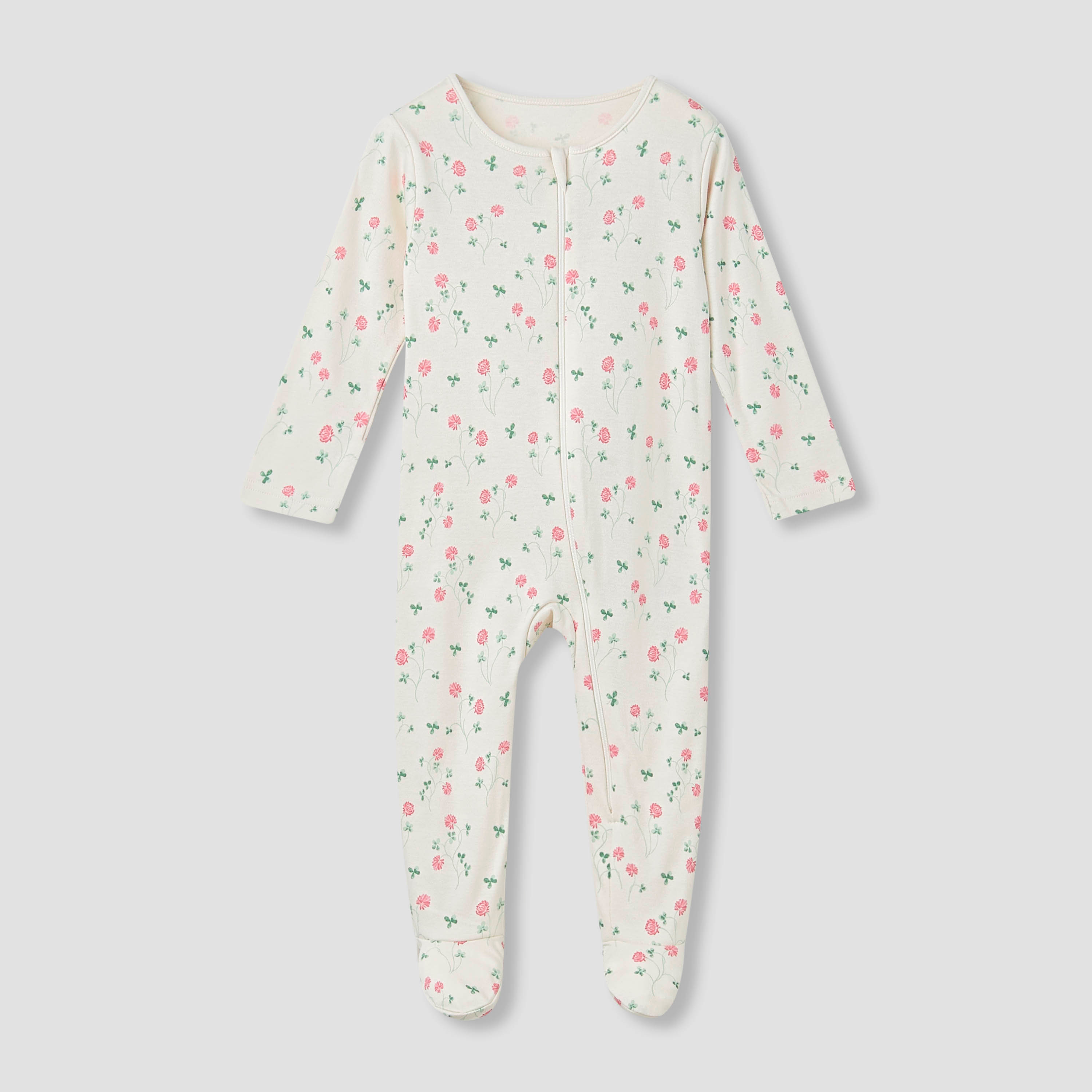 Juniors Footed Sleepsuit with Floral Print - Cotton - Long Sleeves - Set of 5-baby-girls-clothing-nightwear-sleepsuits-image-5