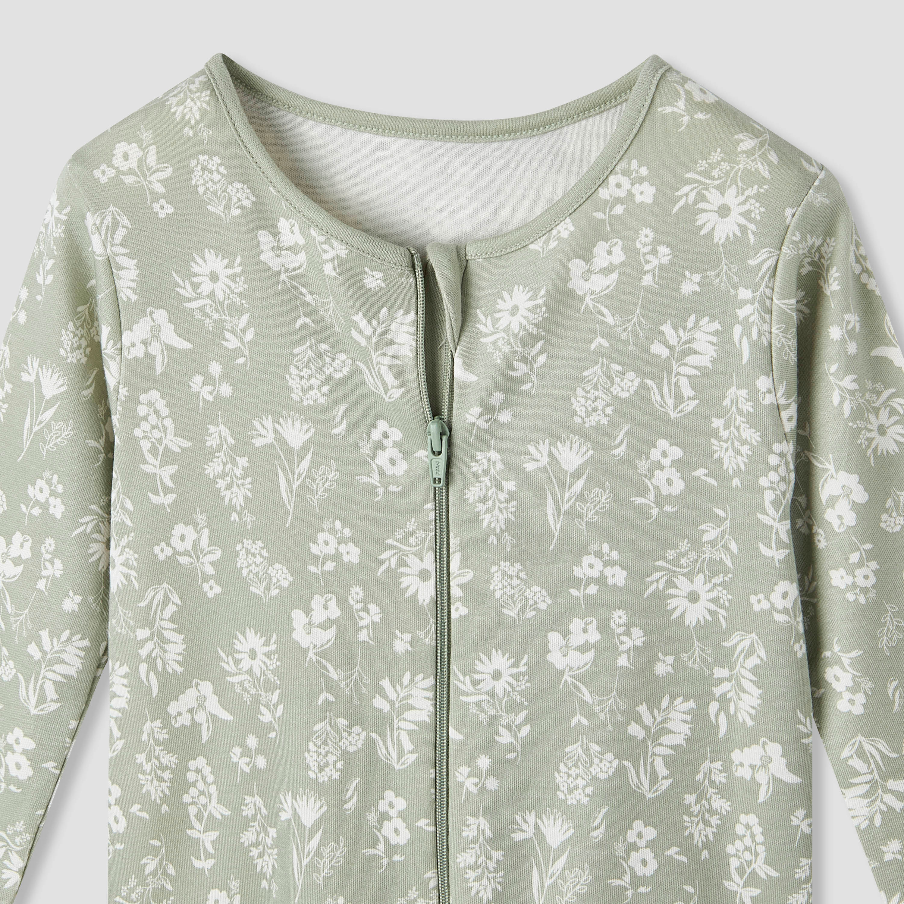 Juniors Footed Sleepsuit with Floral Print - Cotton - Long Sleeves - Set of 5-baby-girls-clothing-nightwear-sleepsuits-image-7