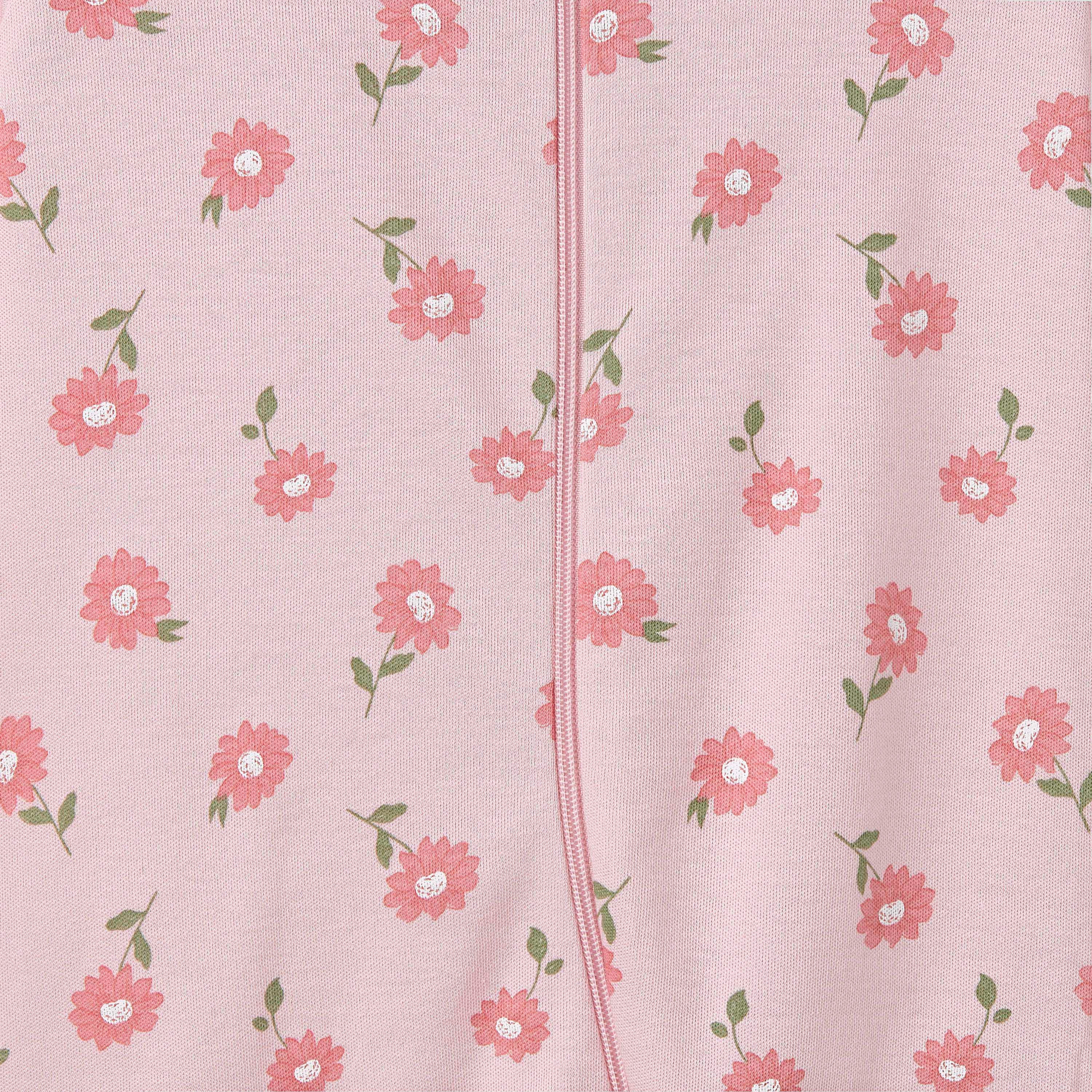 Juniors Footed Sleepsuit with Floral Print - Cotton - Long Sleeves - Set of 5-baby-girls-clothing-nightwear-sleepsuits-image-9